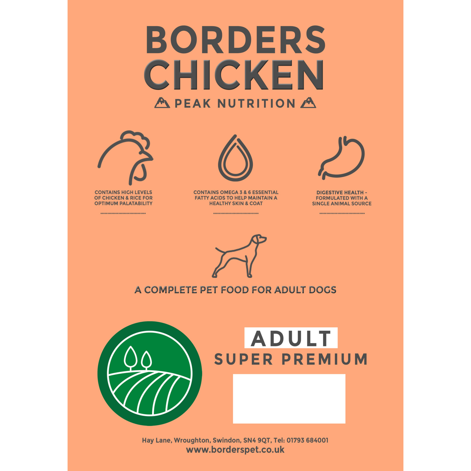 Borders Super Premium Adult Dog Dry Food with Chicken & Rice