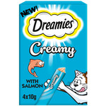 Dreamies Creamy Cat Treats with Salmon, 4 x 10g