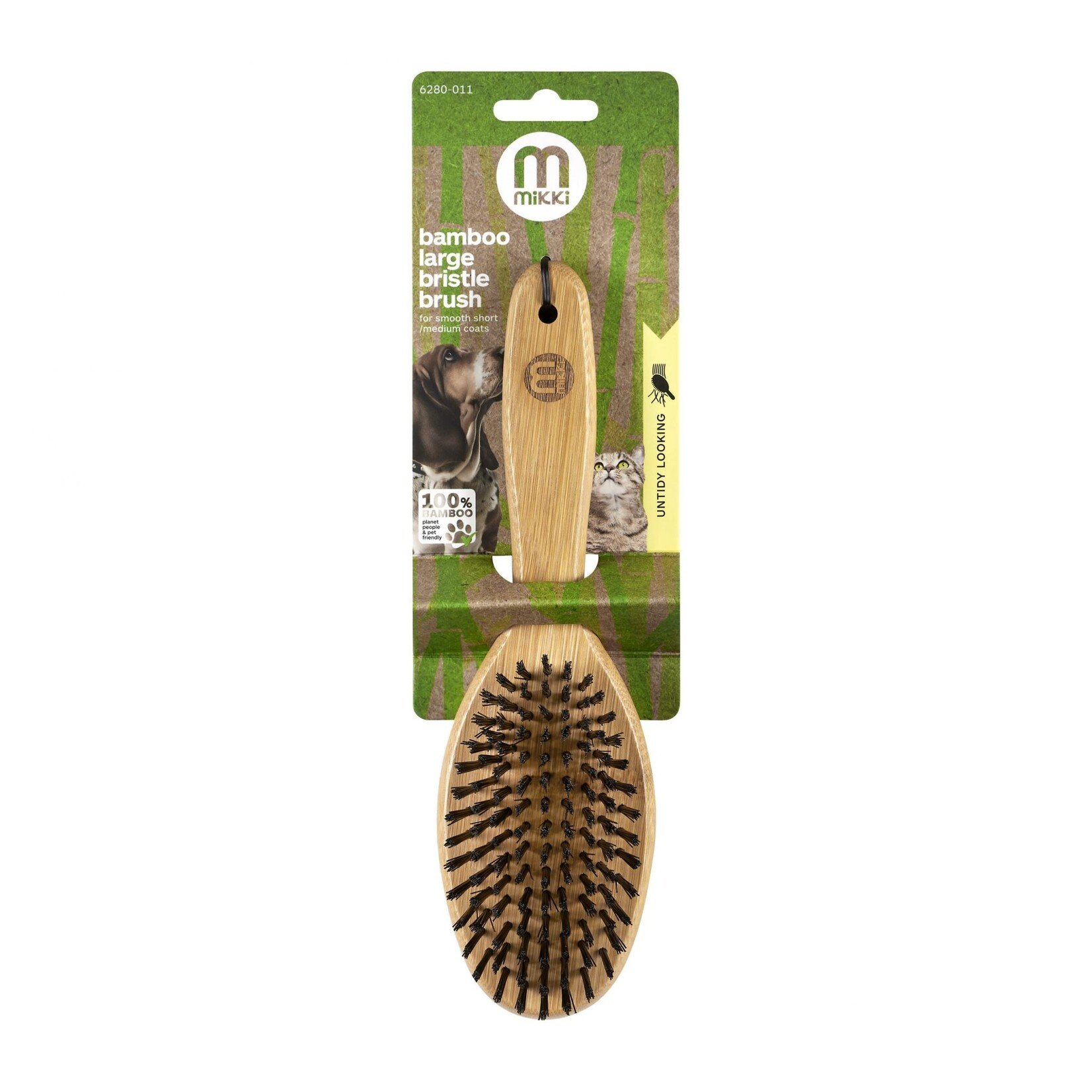 Mikki Bamboo Bristle Brush for Smooth Short & Medium Coats