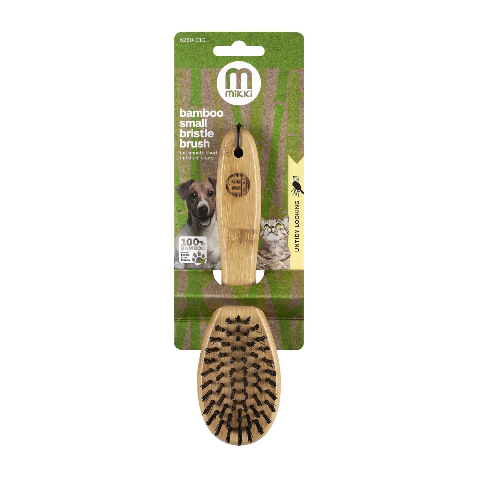 Mikki Bamboo Bristle Brush for Smooth Short & Medium Coats