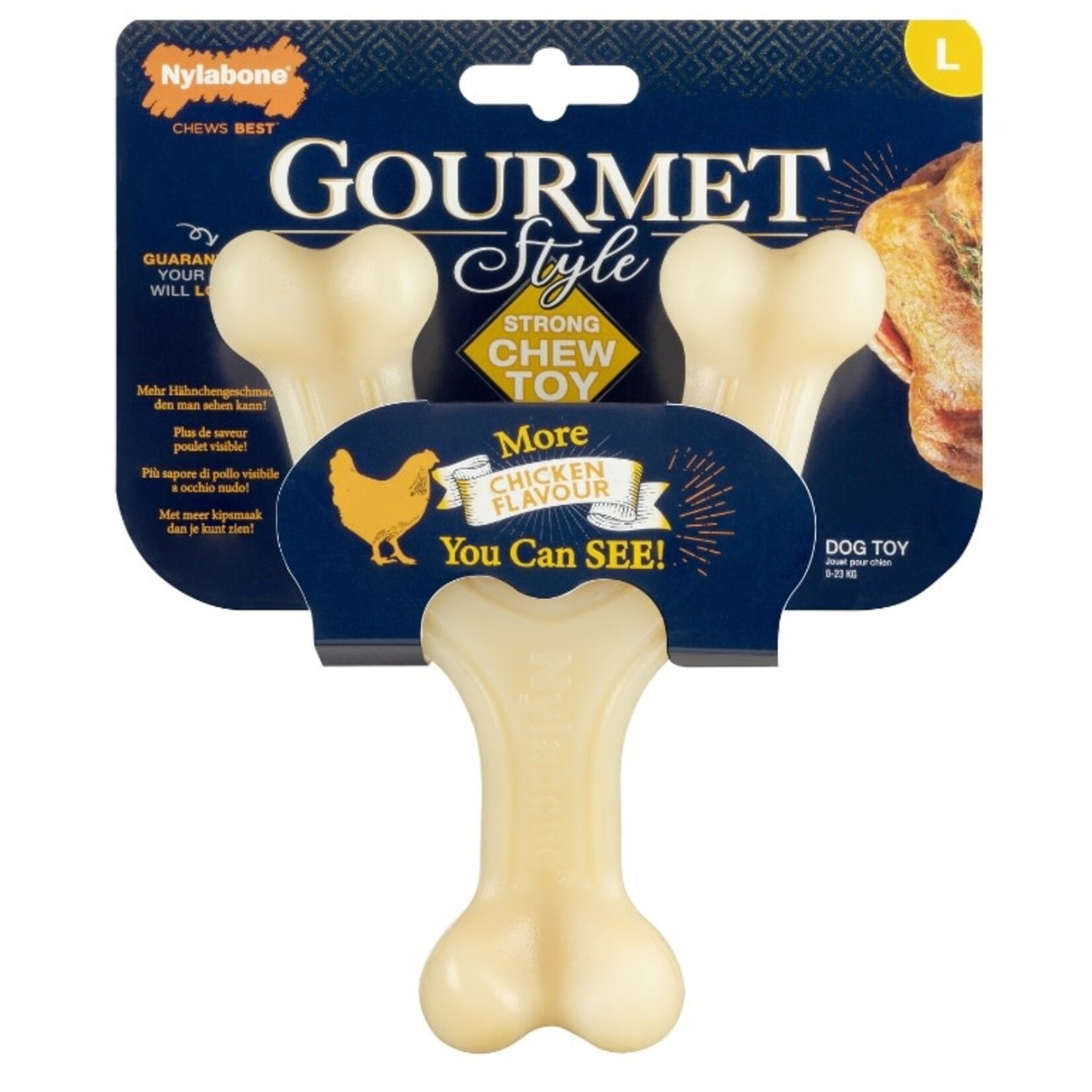 Nylabone Gourmet Wishbone Strong Dog Chew Toy, Chicken