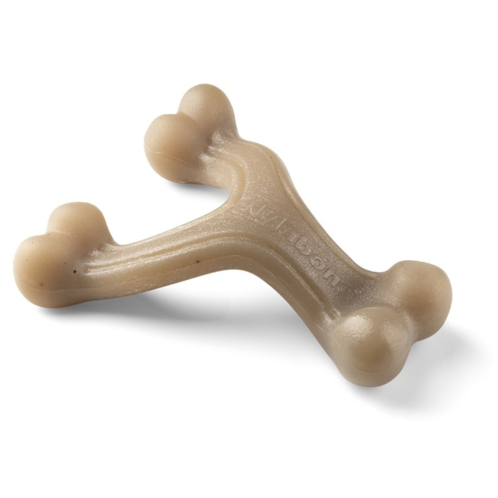 Nylabone Puppy Gourmet Wishbone Strong Chew Toy, Peanut Butter, Small