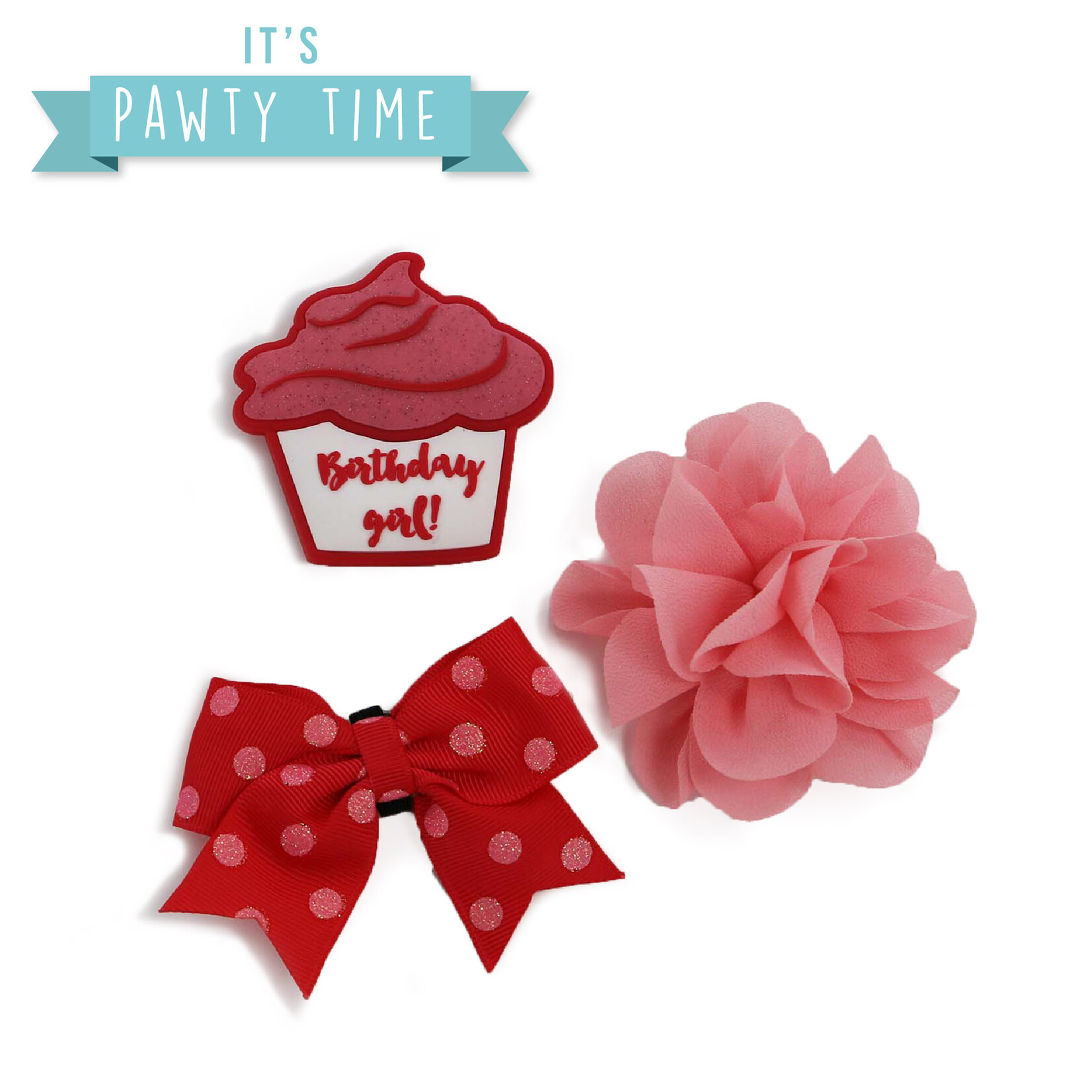 Ancol It's My Birthday Collar Accessories Pack, Pink