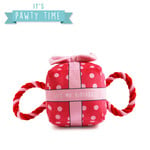 Ancol It's My Birthday Present Plush Rope Dog Toy, Pink