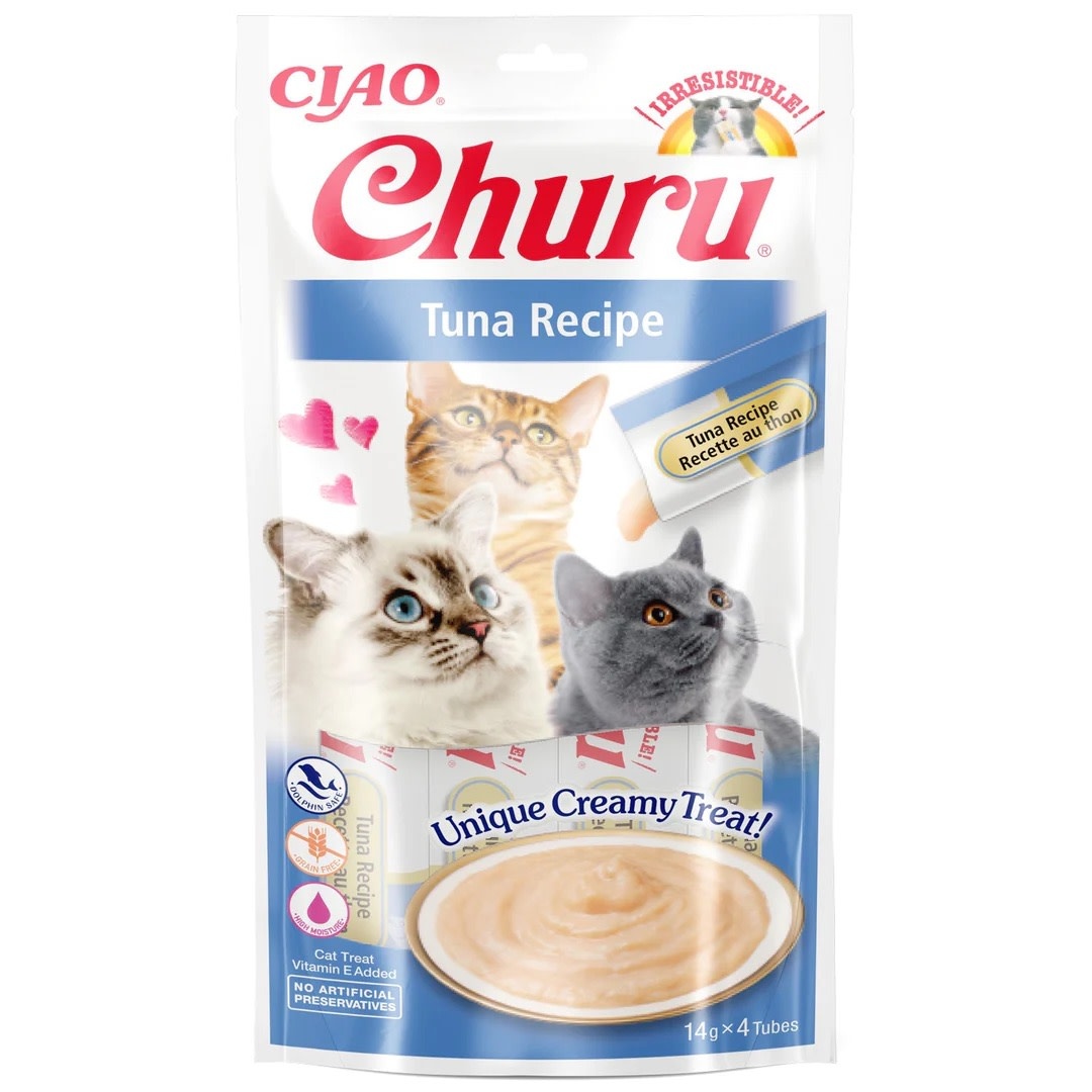 Ciao Churu Puree Cat Treats Tuna Recipe 4 x 14g Pet Care By Post