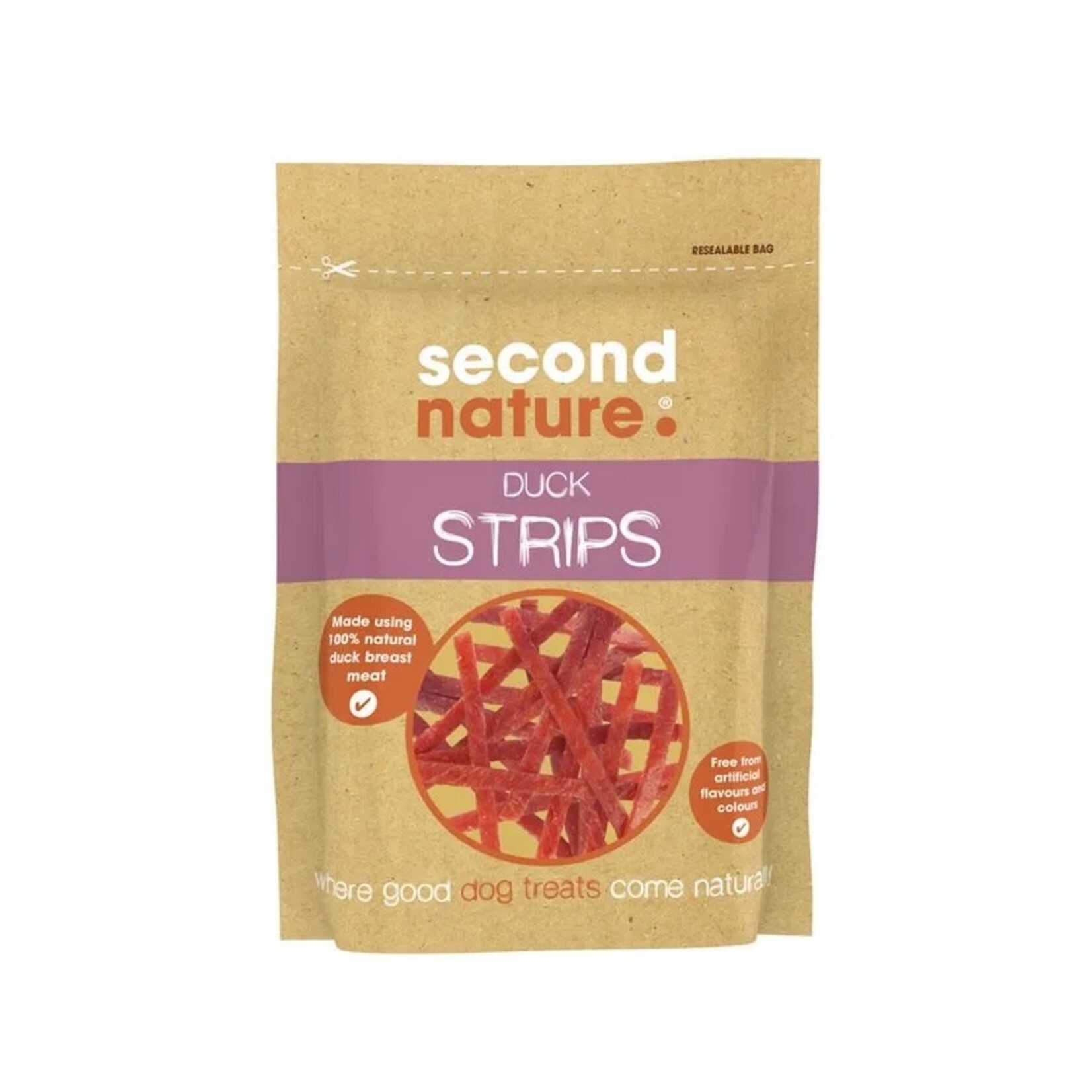 Second Nature Duck Strips Natural Dog Treats, 80g