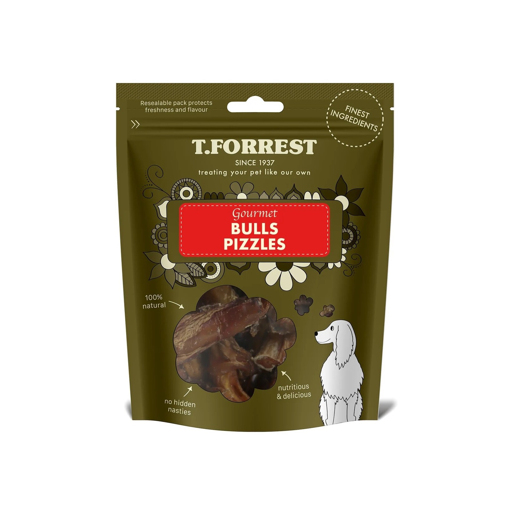 T.Forrest Air Dried Bull's Pizzle Dog Treats, 10 pack