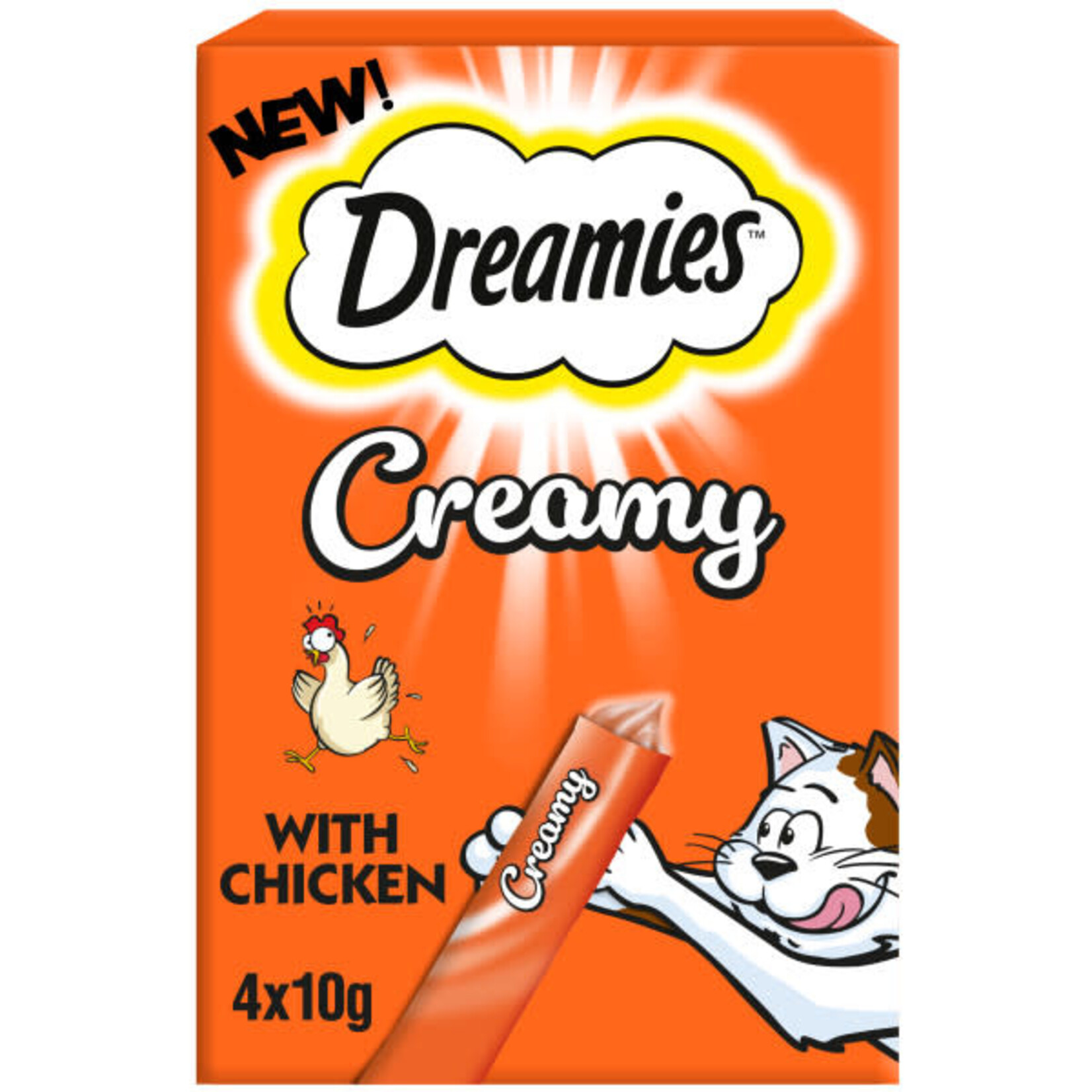 Dreamies Creamy Cat Treats with Chicken, 4 x 10g