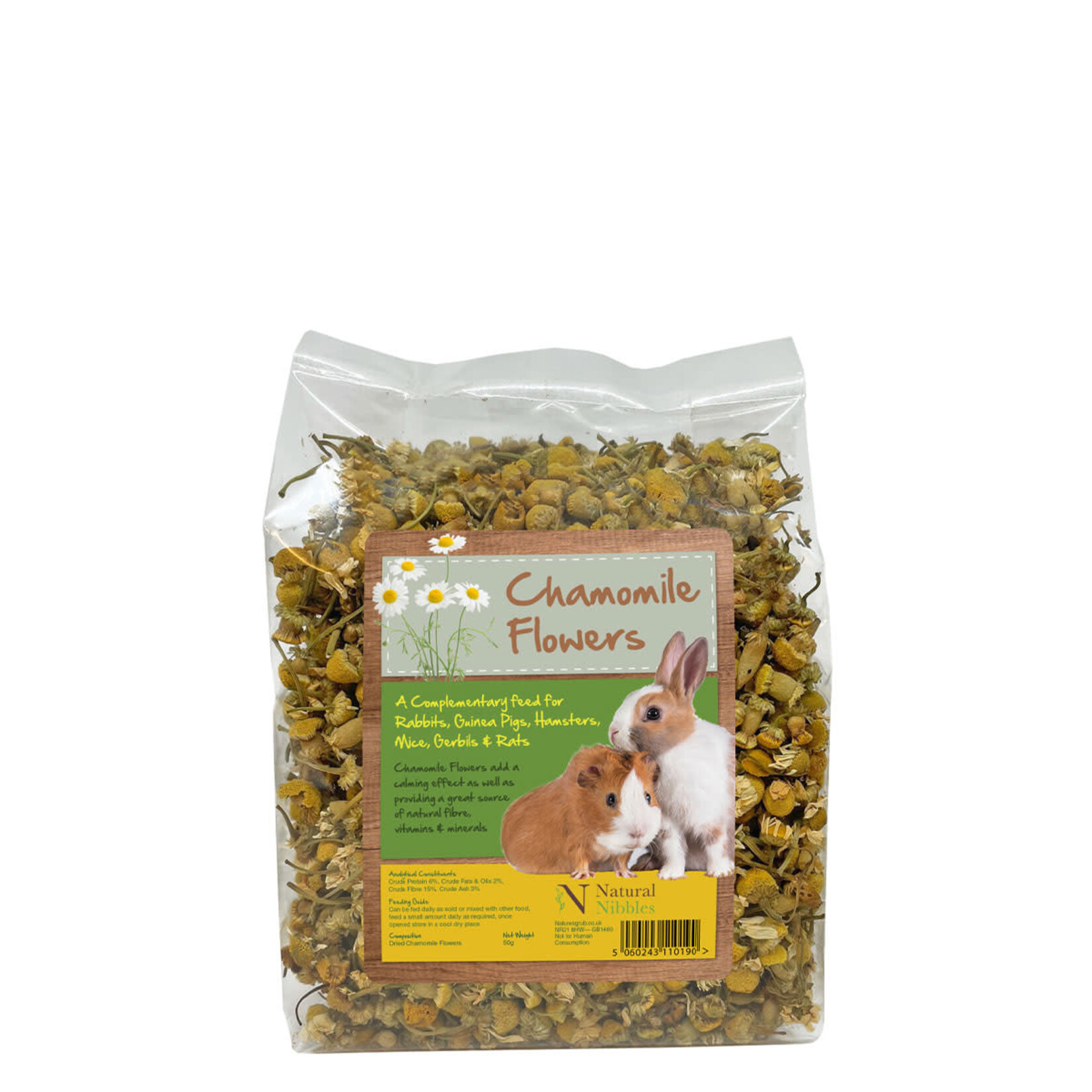 Petlife Natural Nibbles Chamomile Flowers Small Animal Treat, 50g