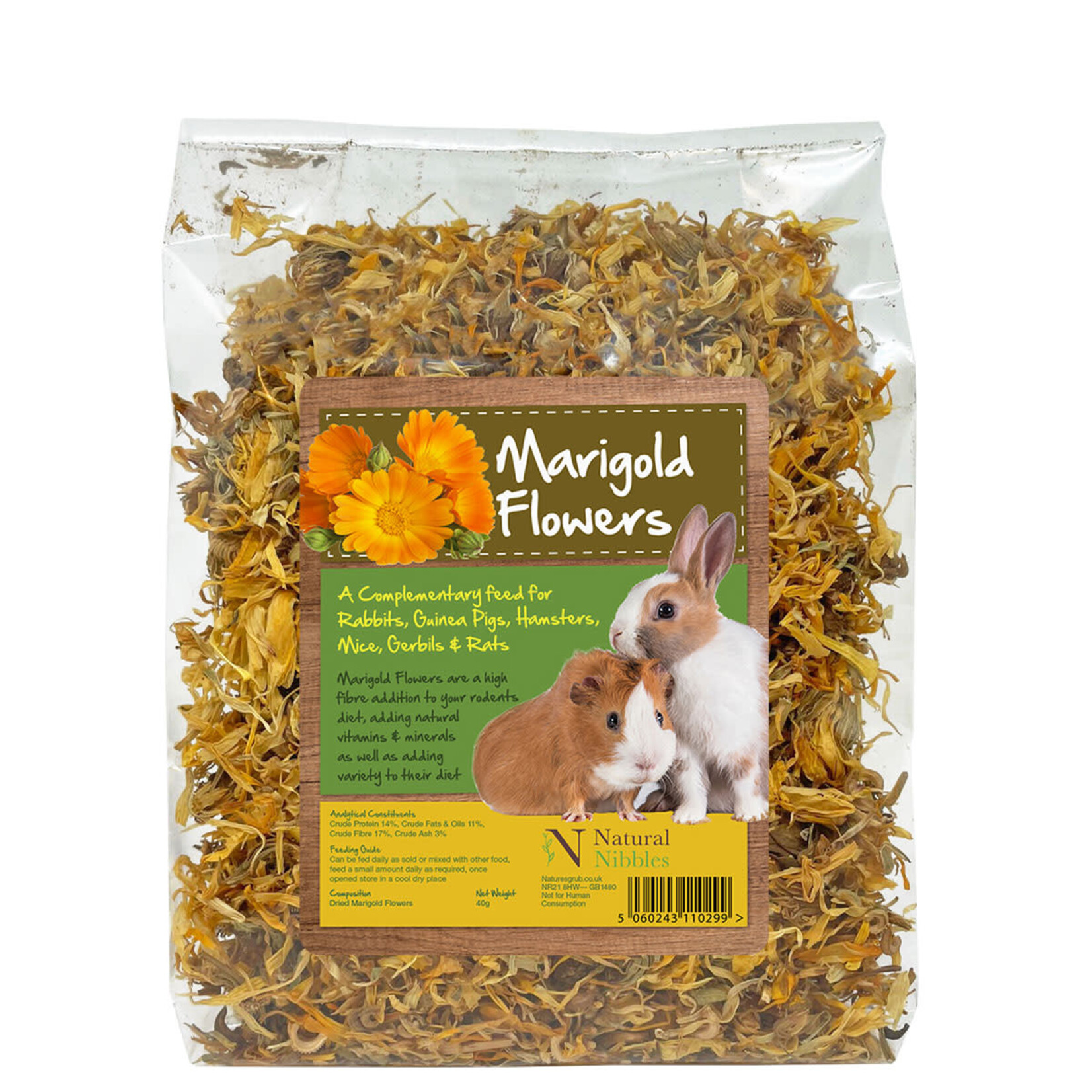 Petlife Natural Nibbles Marigold Flowers Small Animal Treat, 40g