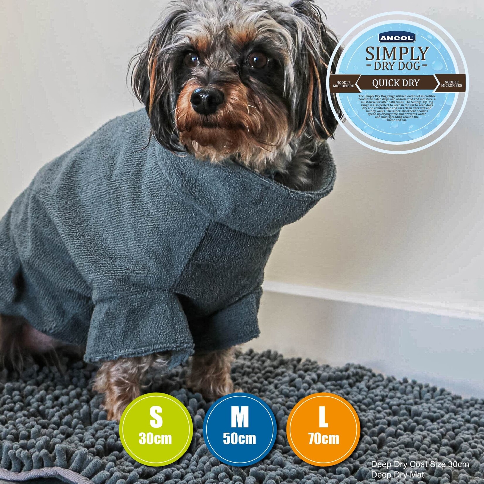 Ancol Simply Dry Microfibre Deep Drying Dog Coat