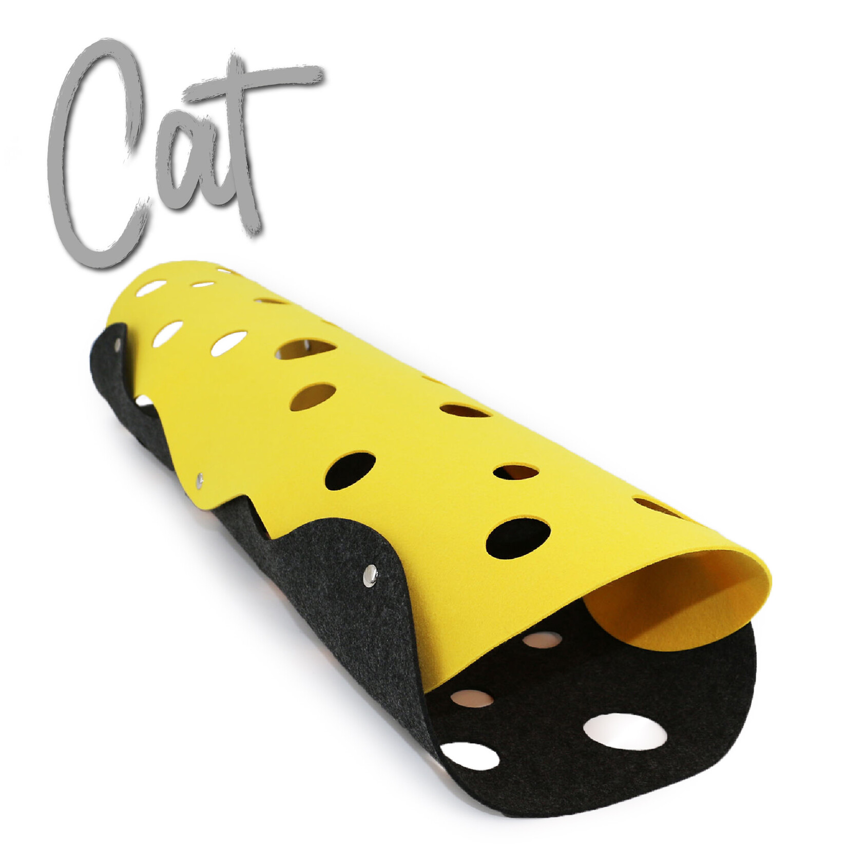 Ancol Cat Collapsible Felt Tunnel, Mustard & Grey