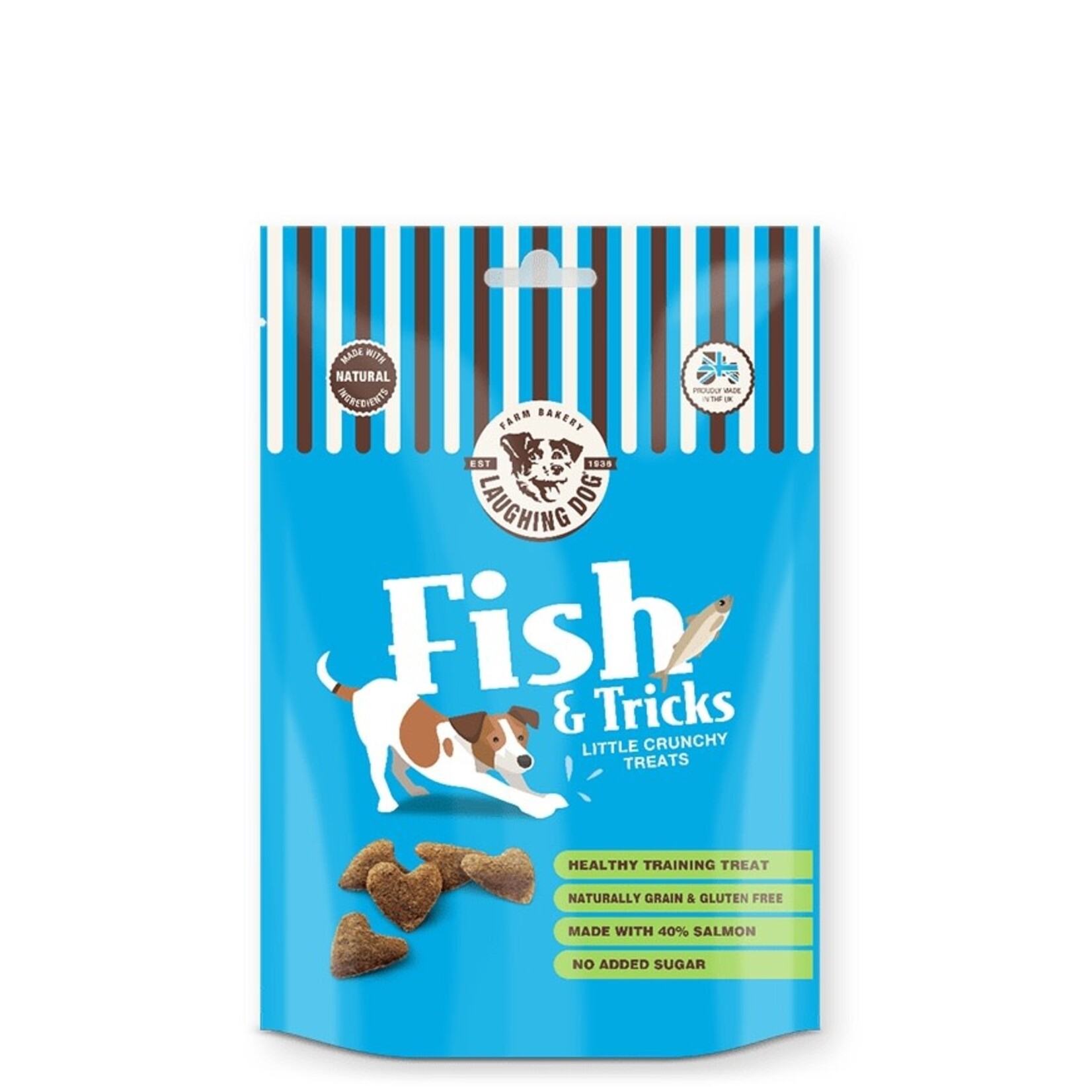 Laughing Dog Grain Free Fish & Tricks Crunchy Dog Treats, 125g