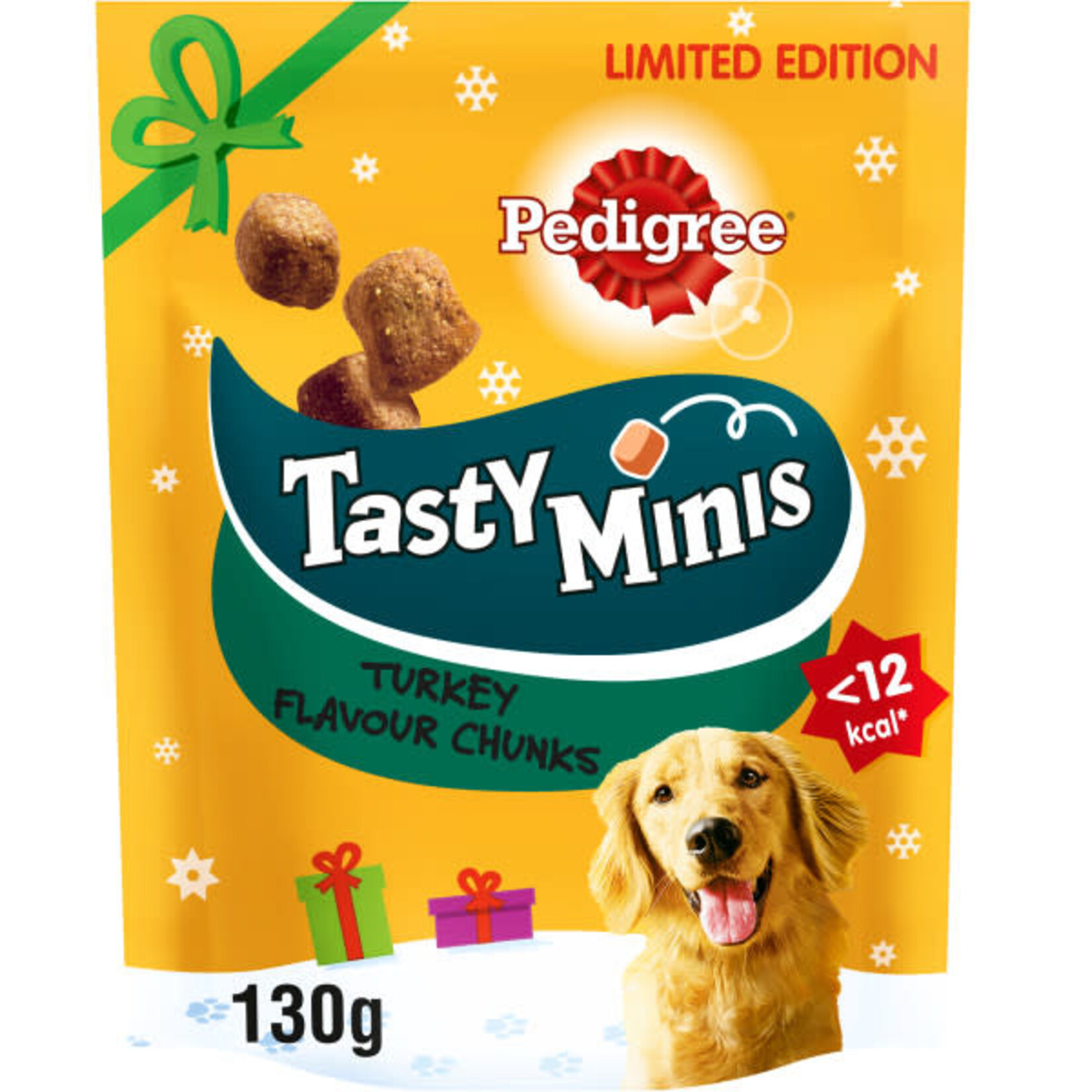 Pedigree Christmas Tasty Minis Turkey Flavour Chunks Dog Treats, 130g