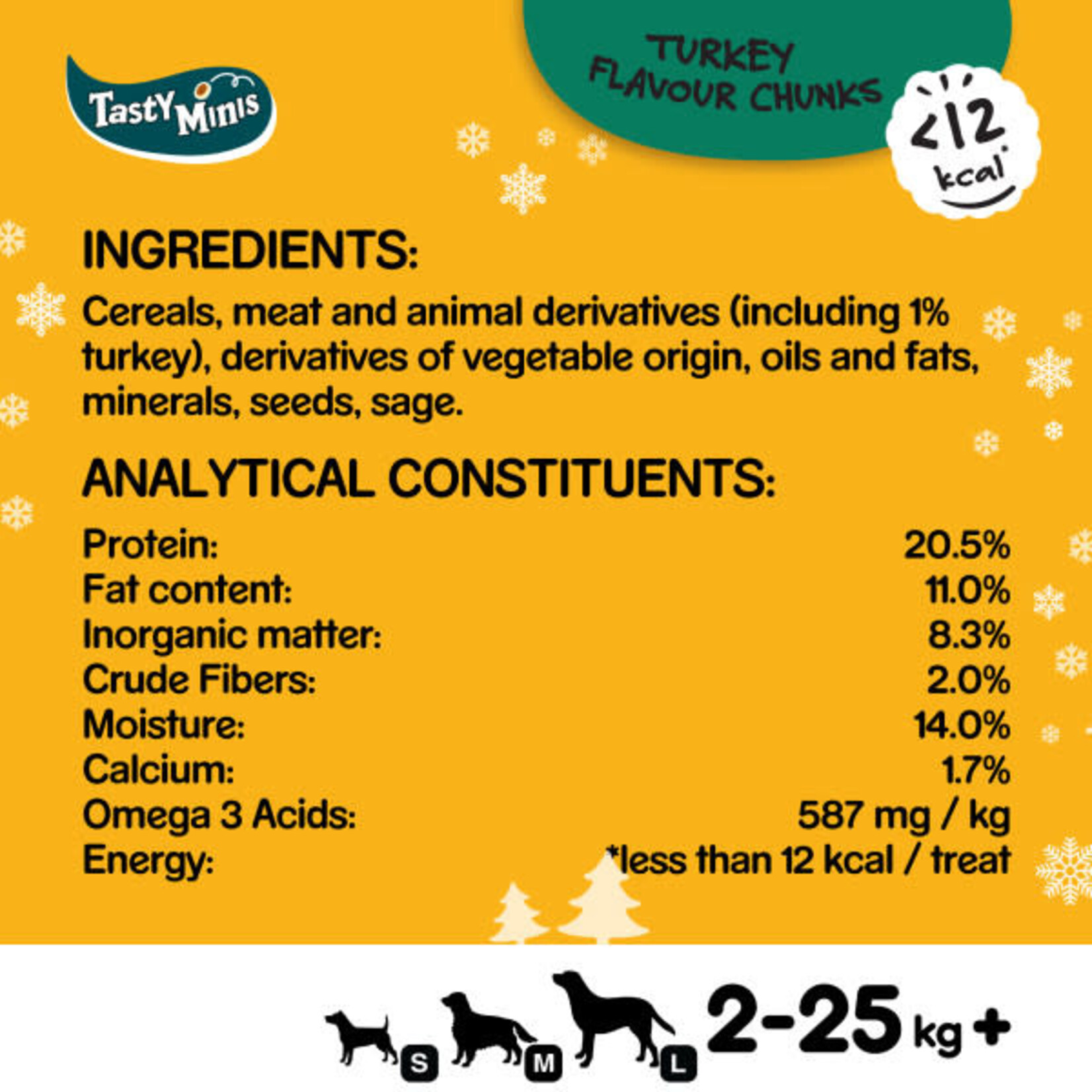 Pedigree Christmas Tasty Minis Turkey Flavour Chunks Dog Treats, 130g