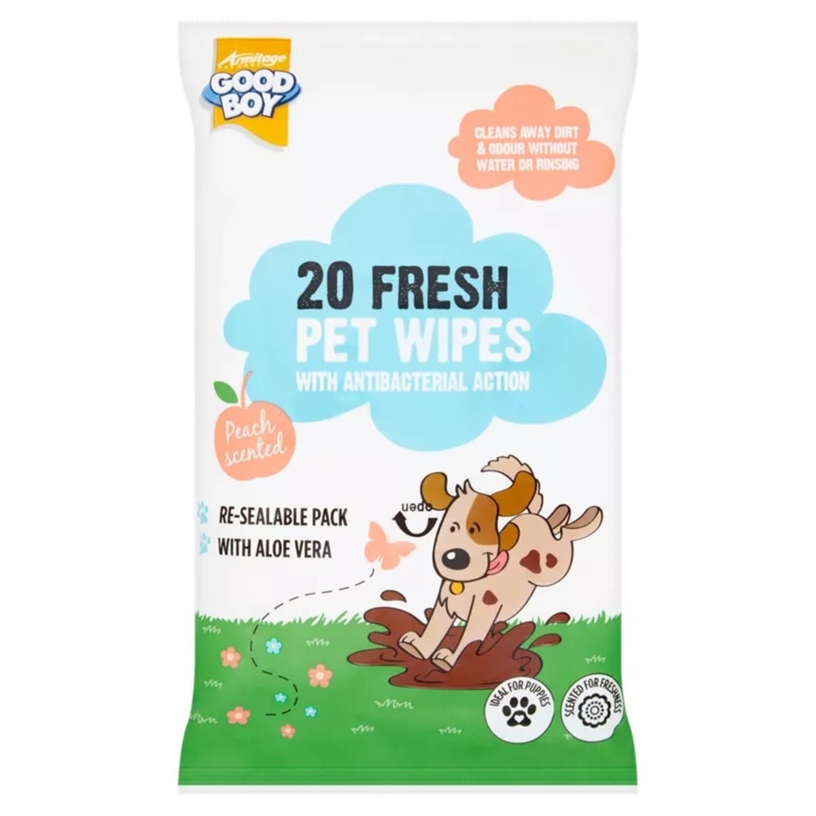 Good Boy Clean & Kind Compostable Large Pet Wipes, pack of 20