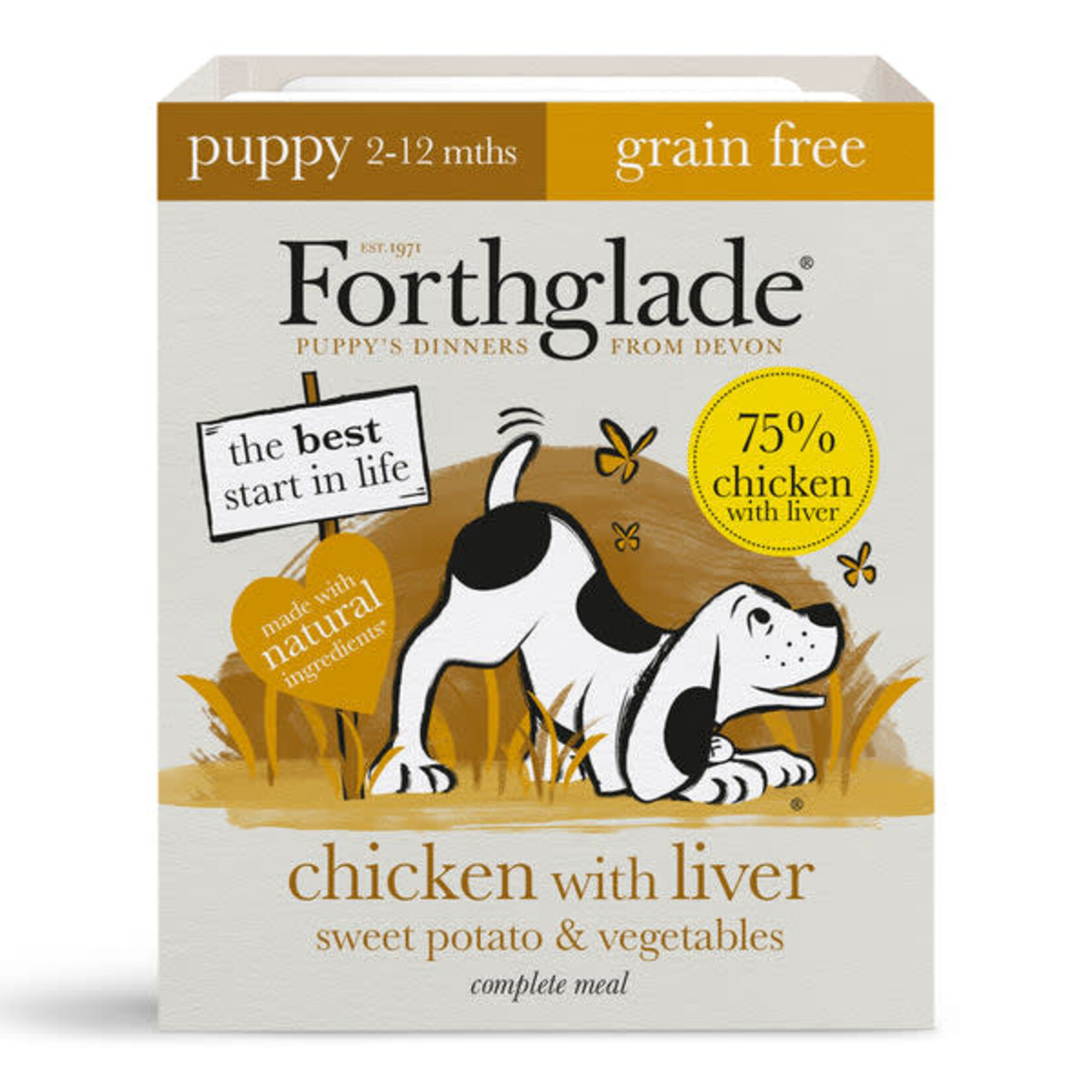Forthglade Complete Grain Free Chicken with Liver & Vegetables Puppy Wet Dog Food, 395g