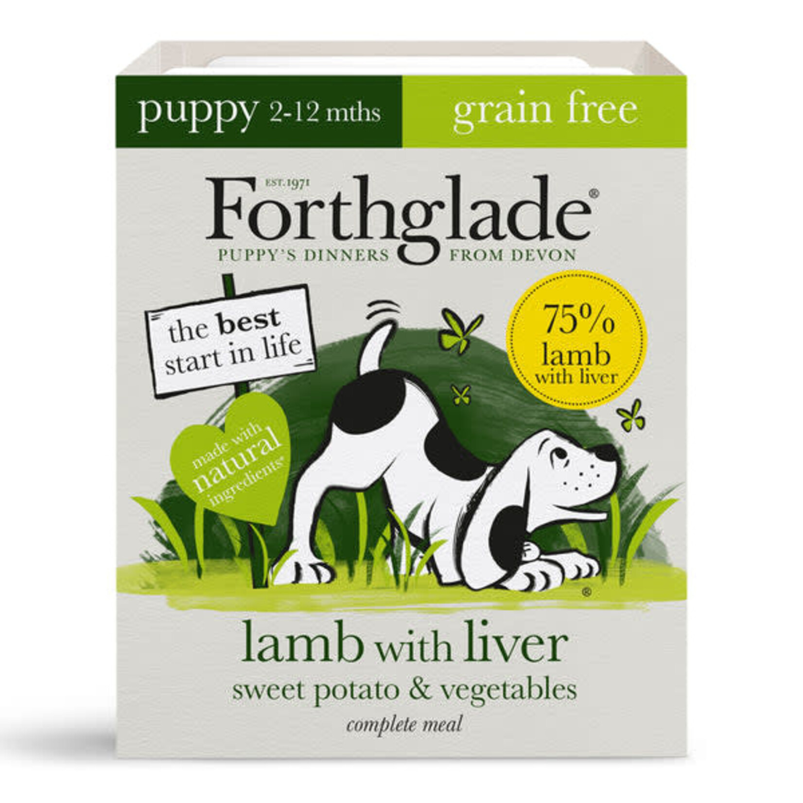 Forthglade Complete Grain Free Lamb with Liver & Vegetables Puppy Wet Dog Food, 395g