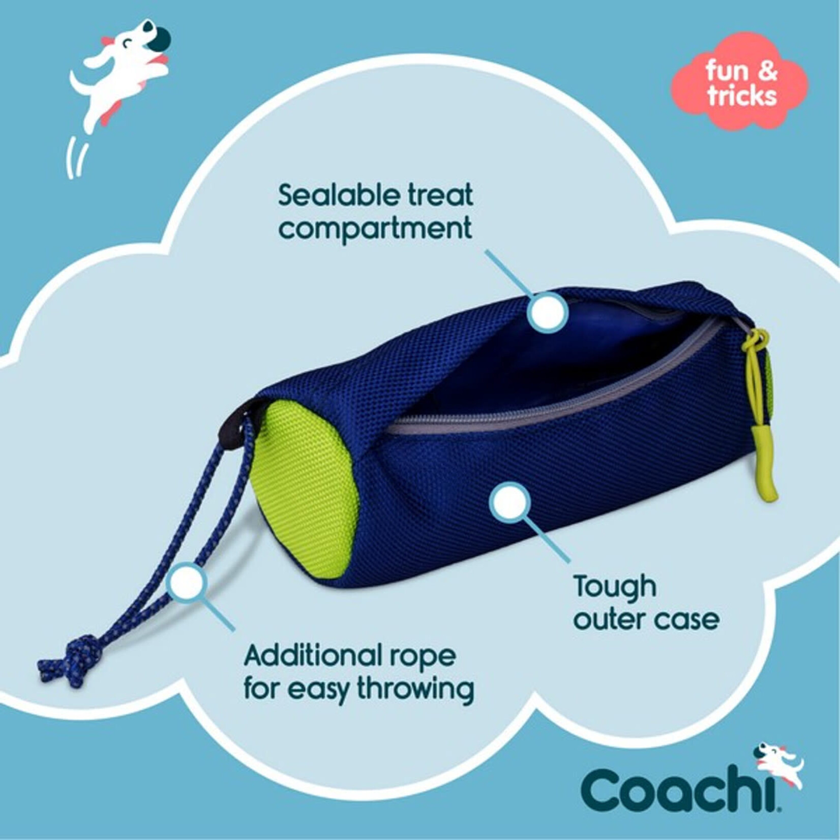 Company of Animals Coachi Fetch & Reward Navy & Lime for Dogs