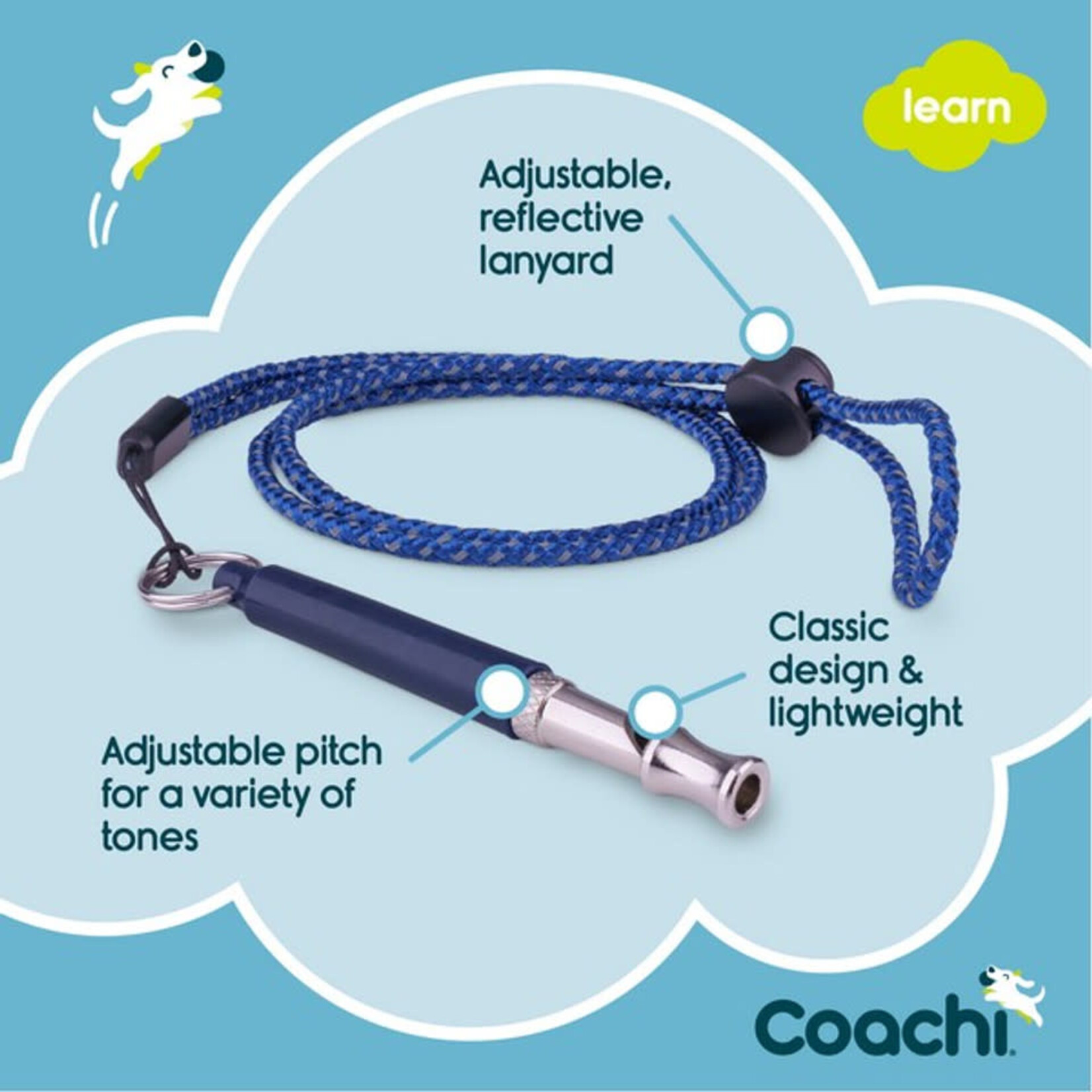 Company of Animals Coachi Professional Dog Training Whistle, Navy