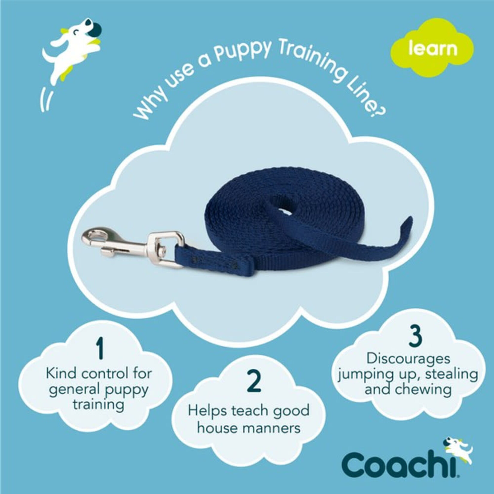 Company of Animals Coachi Puppy Training Line in Navy, 2.5m