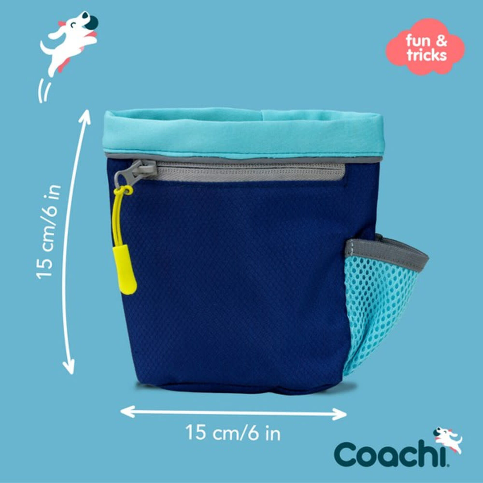 Company of Animals Coachi Dog Train & Treat Bag in Navy & Light Blue