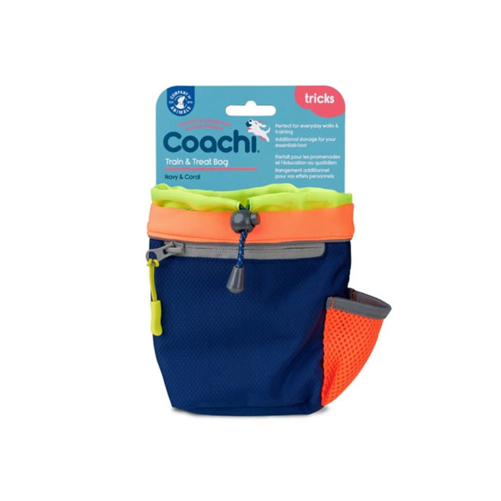 Company of Animals Coachi Dog Train & Treat Bag in Navy & Coral