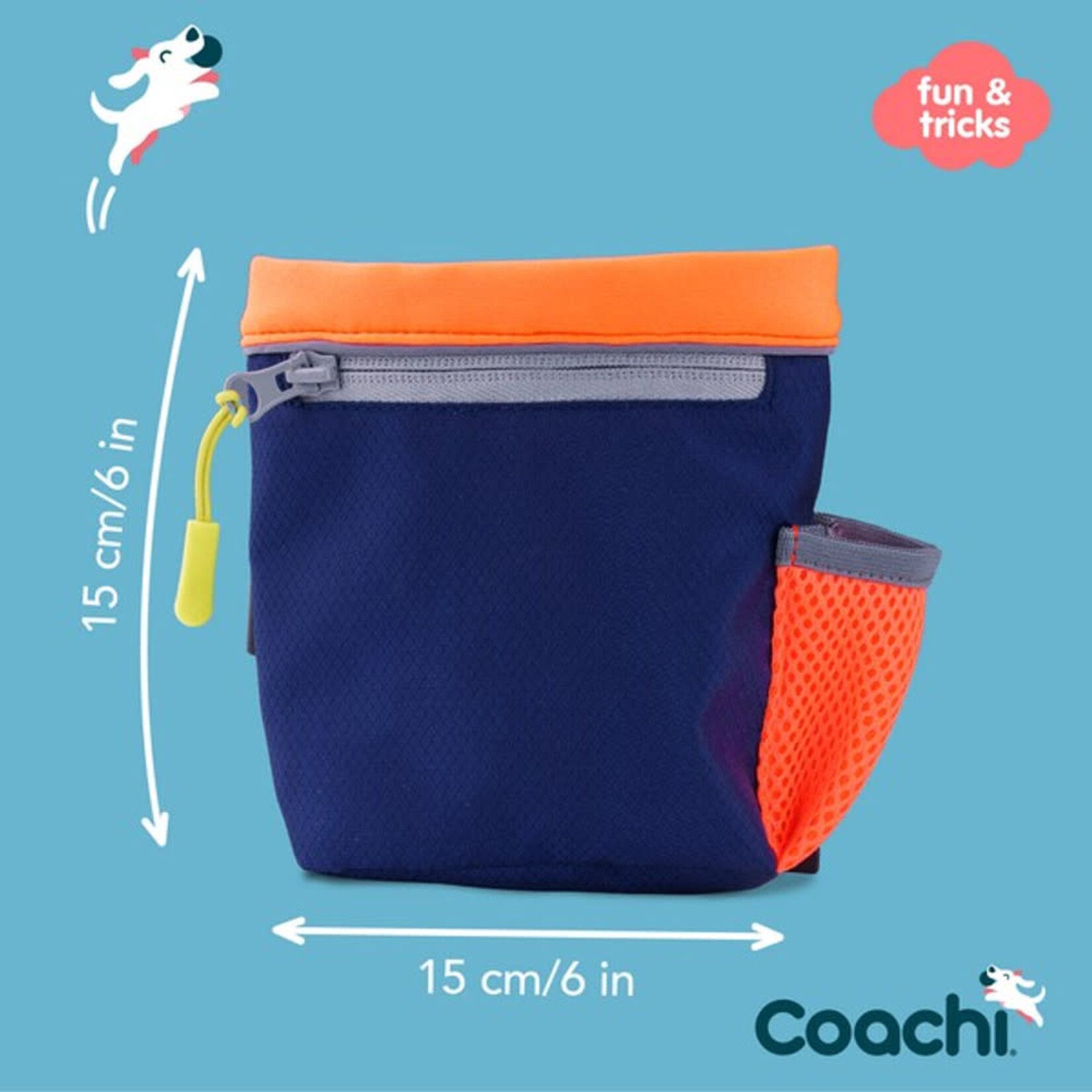 Company of Animals Coachi Dog Train & Treat Bag in Navy & Coral
