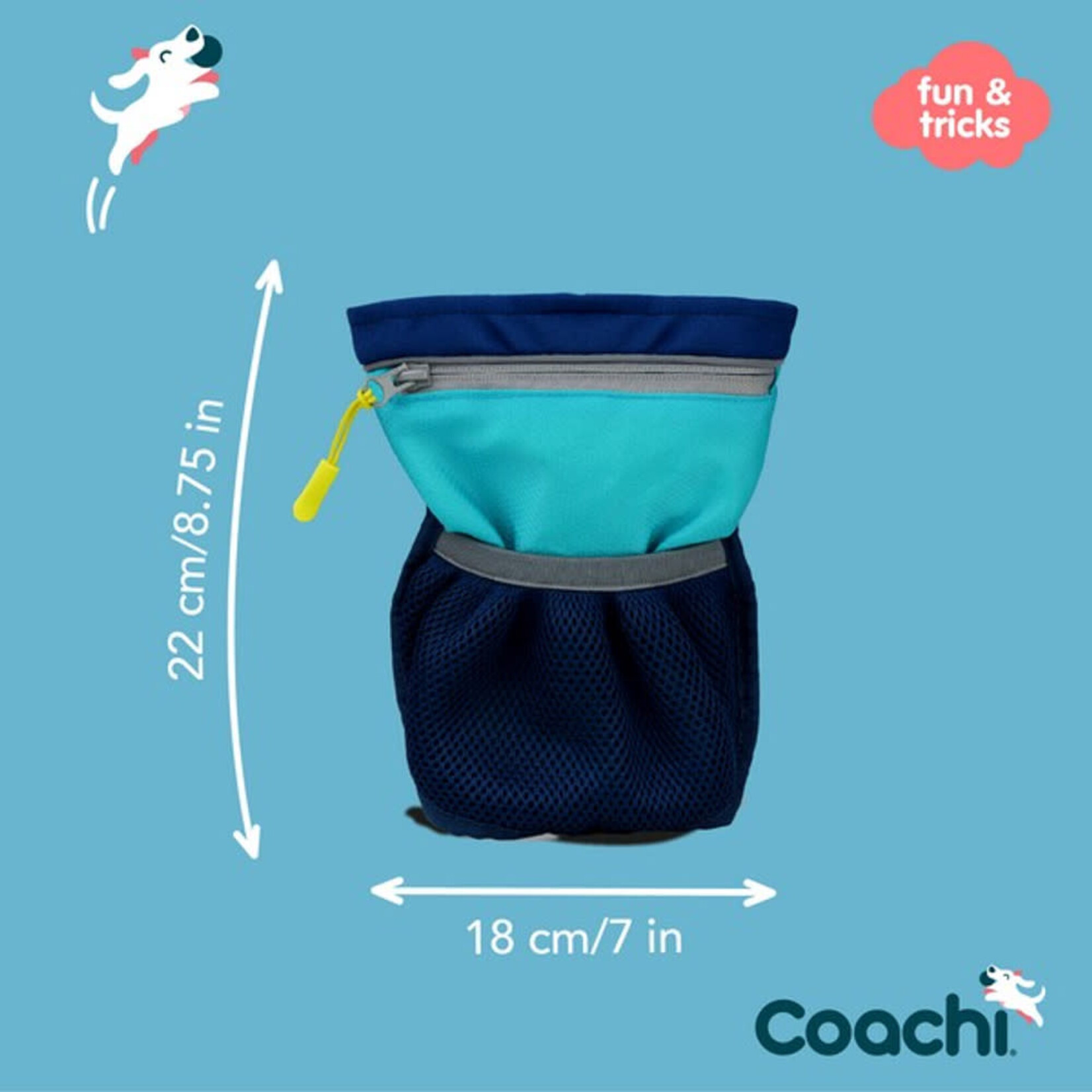 Company of Animals Coachi Pro Dog Train & Treat Bag in Navy & Light Blue