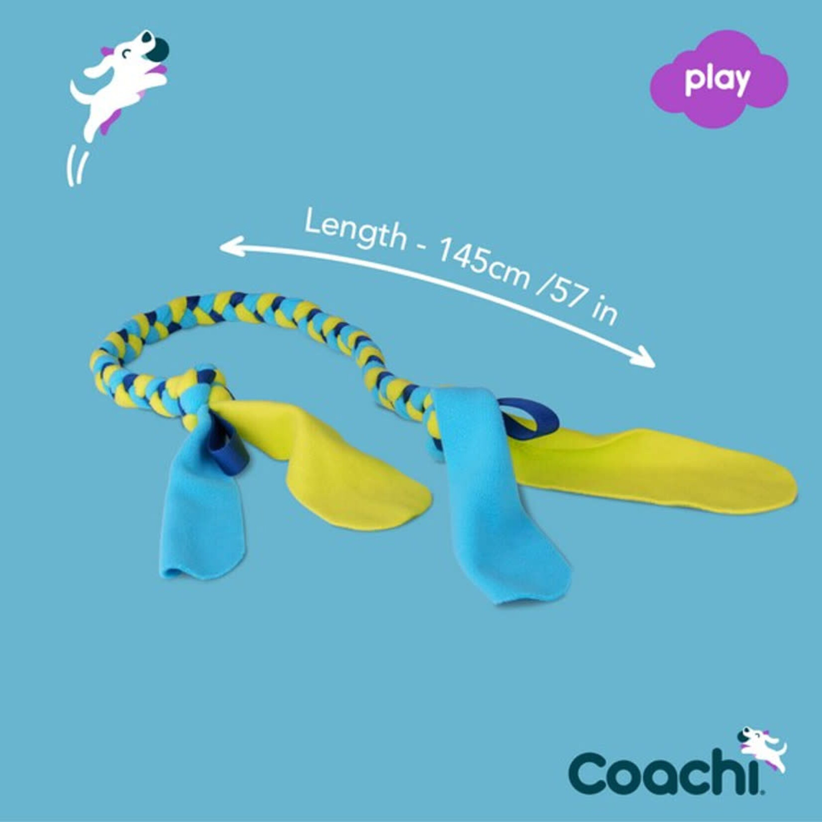 Company of Animals Coachi Tuggi Tug Dog Toy in Navy, Lime & Light Blue