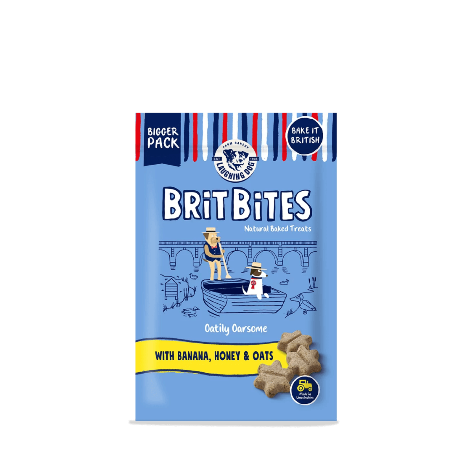 Laughing Dog BritBites Natural Baked Wheat Free Banana, Honey & Oats Dog Treats, 175g