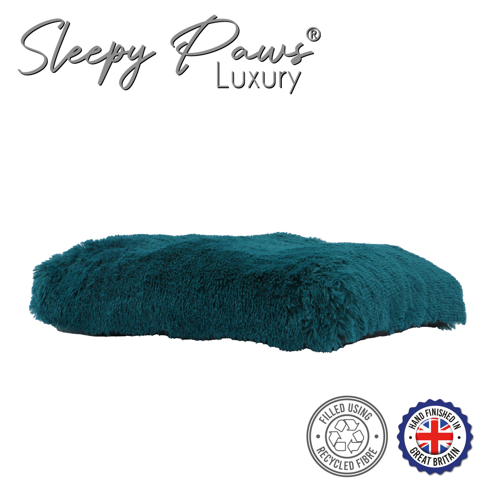 Ancol Super Plush Pet Mattress with Recycled Fibre, Teal, 60 x 75cm