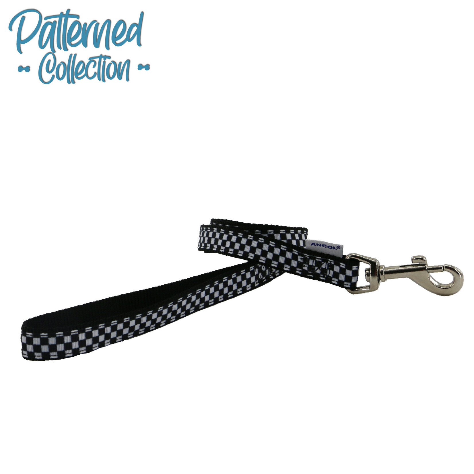 Ancol Dog Lead Made From Recycled Materials, Checkerboard, 100cm x 1.9cm