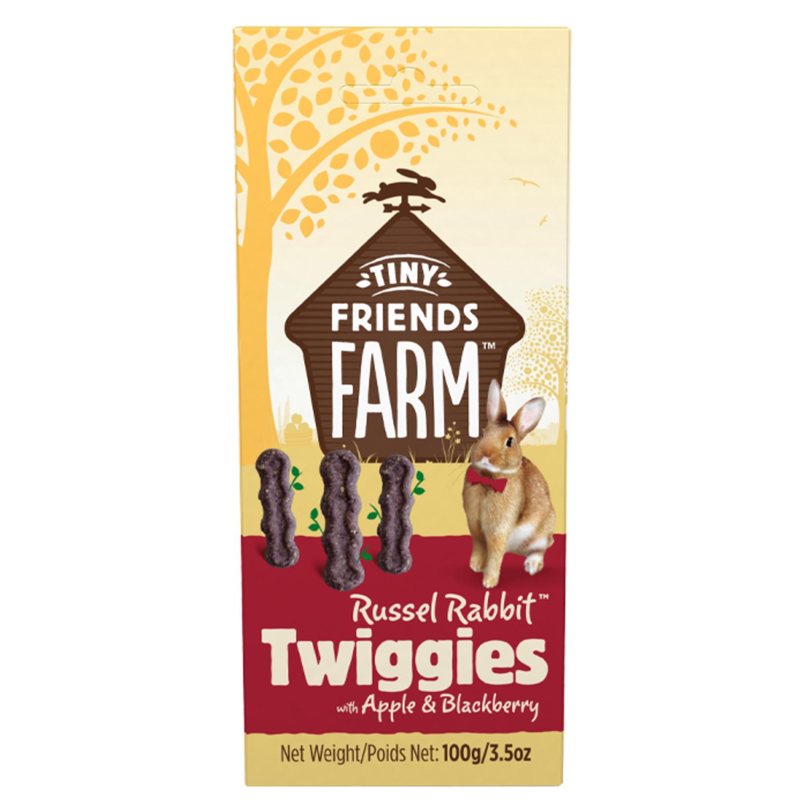 Supreme Tiny Friends Farm Russel Rabbit Twiggies Apple & Blackberry Treats, 100g