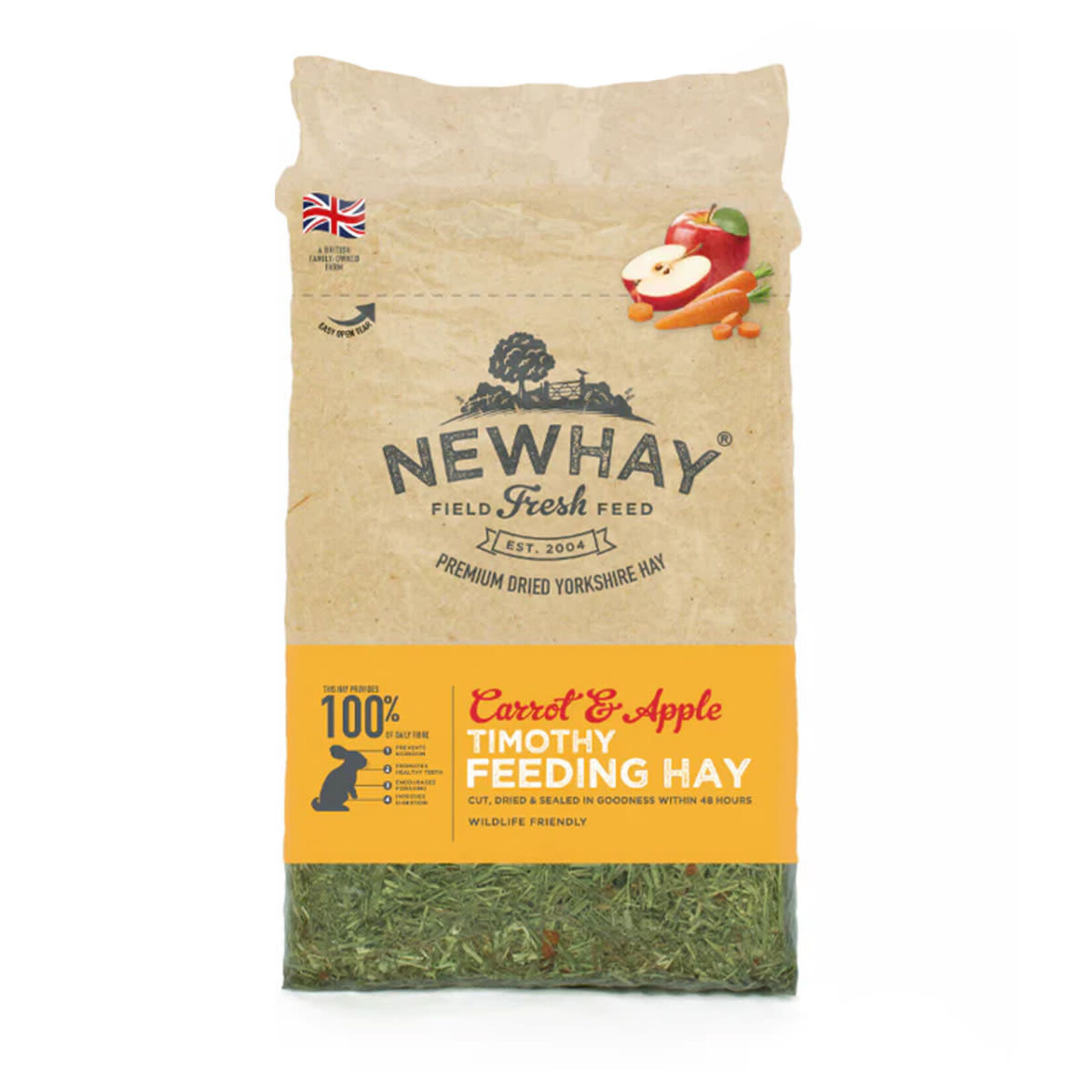 Petlife Newhay Timothy Feeding Hay with Carrot & Apple, 1kg