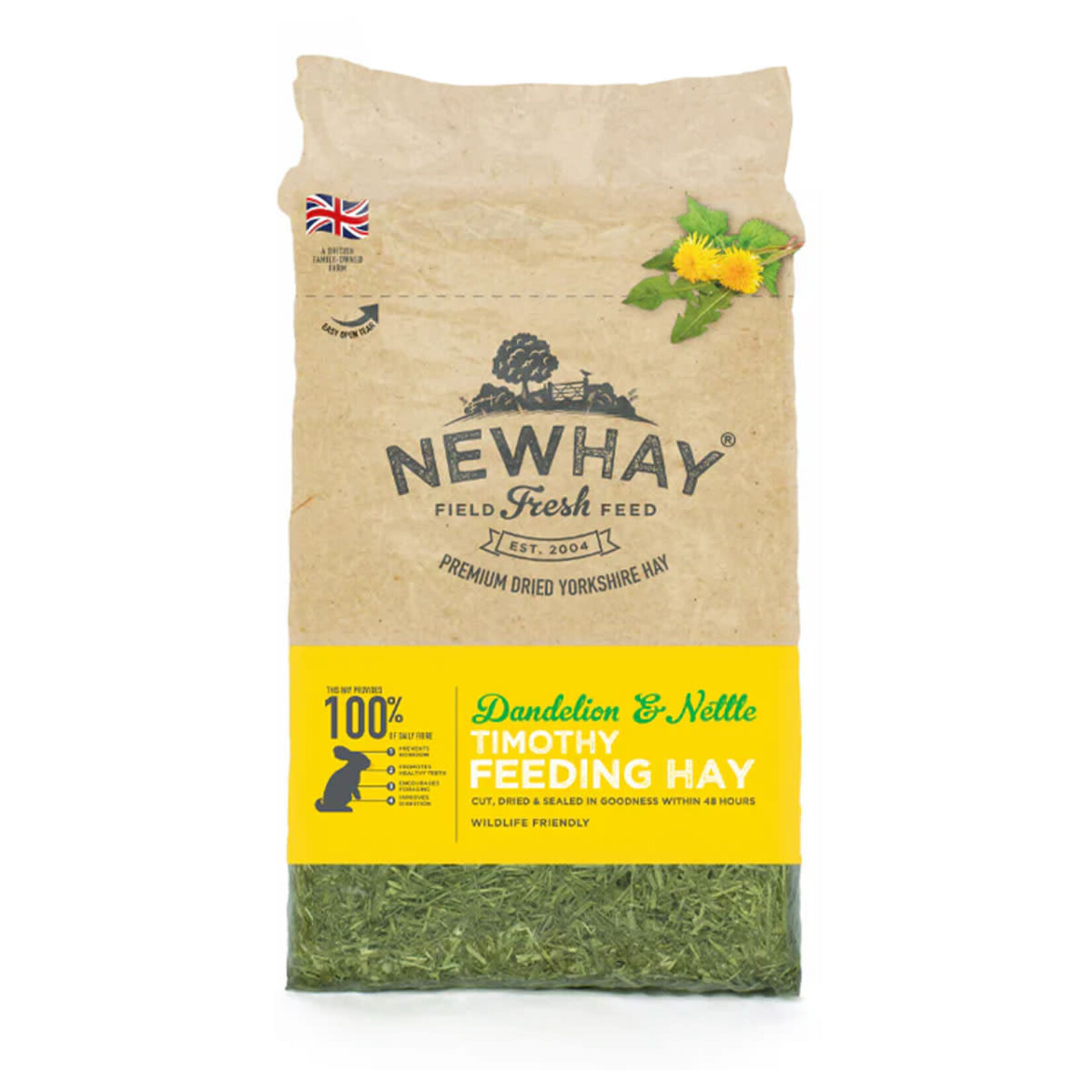 Petlife Newhay Timothy Feeding Hay with Dandelion & Nettle, 1kg