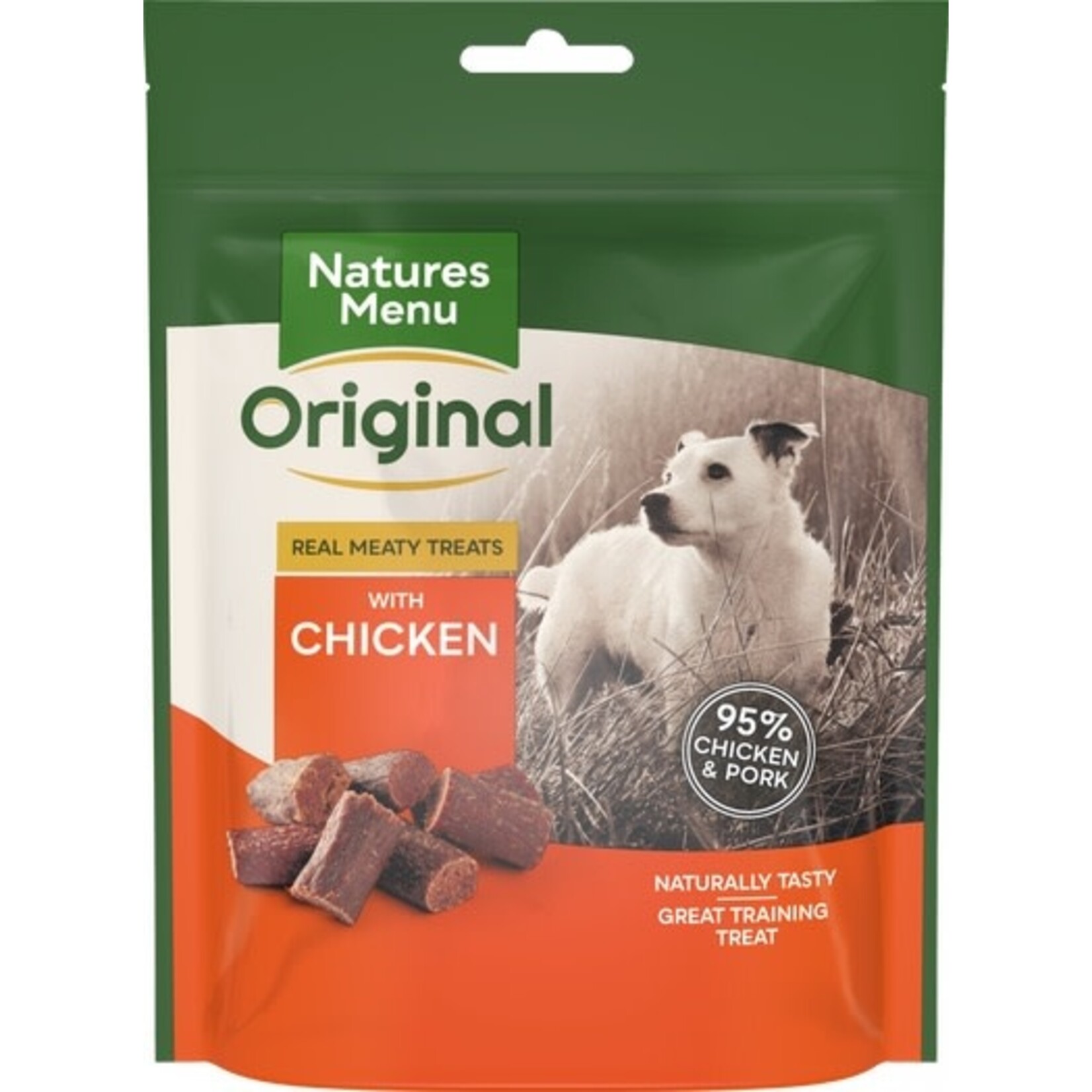 natures menu Real Meaty Chicken Dog Treats, 120g
