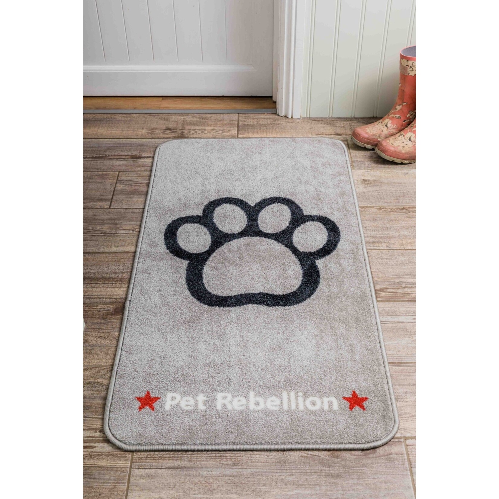 Pet Rebellion Stop Muddy Paws XL Grey Floor Pet Mat, 57x110cm
