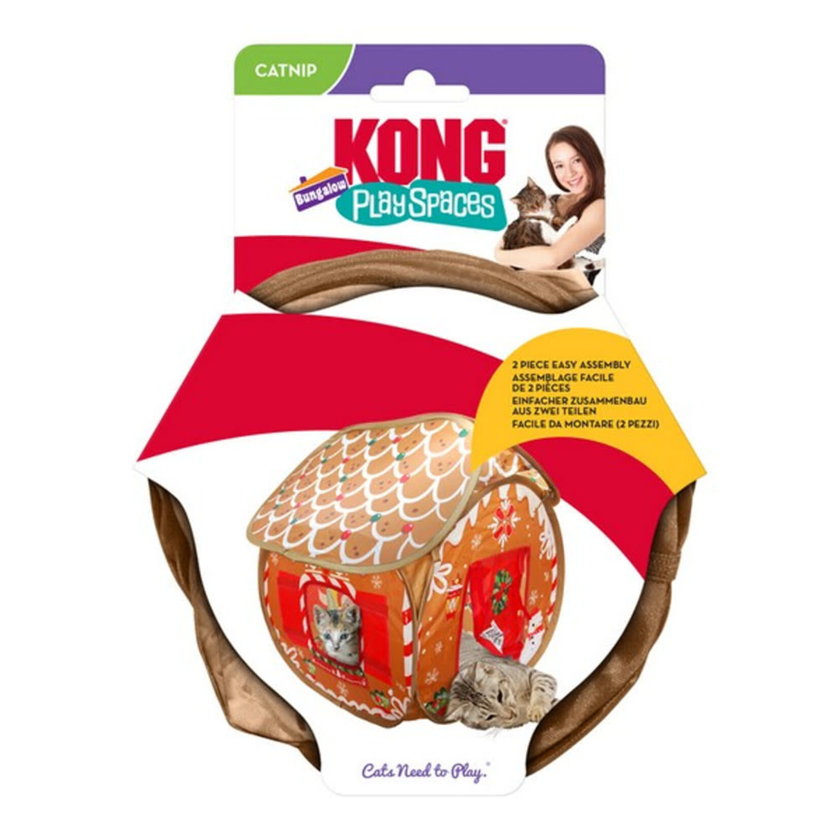 KONG Holiday/Christmas Play Spaces Bungalow Gingerbread Catnip Cat House