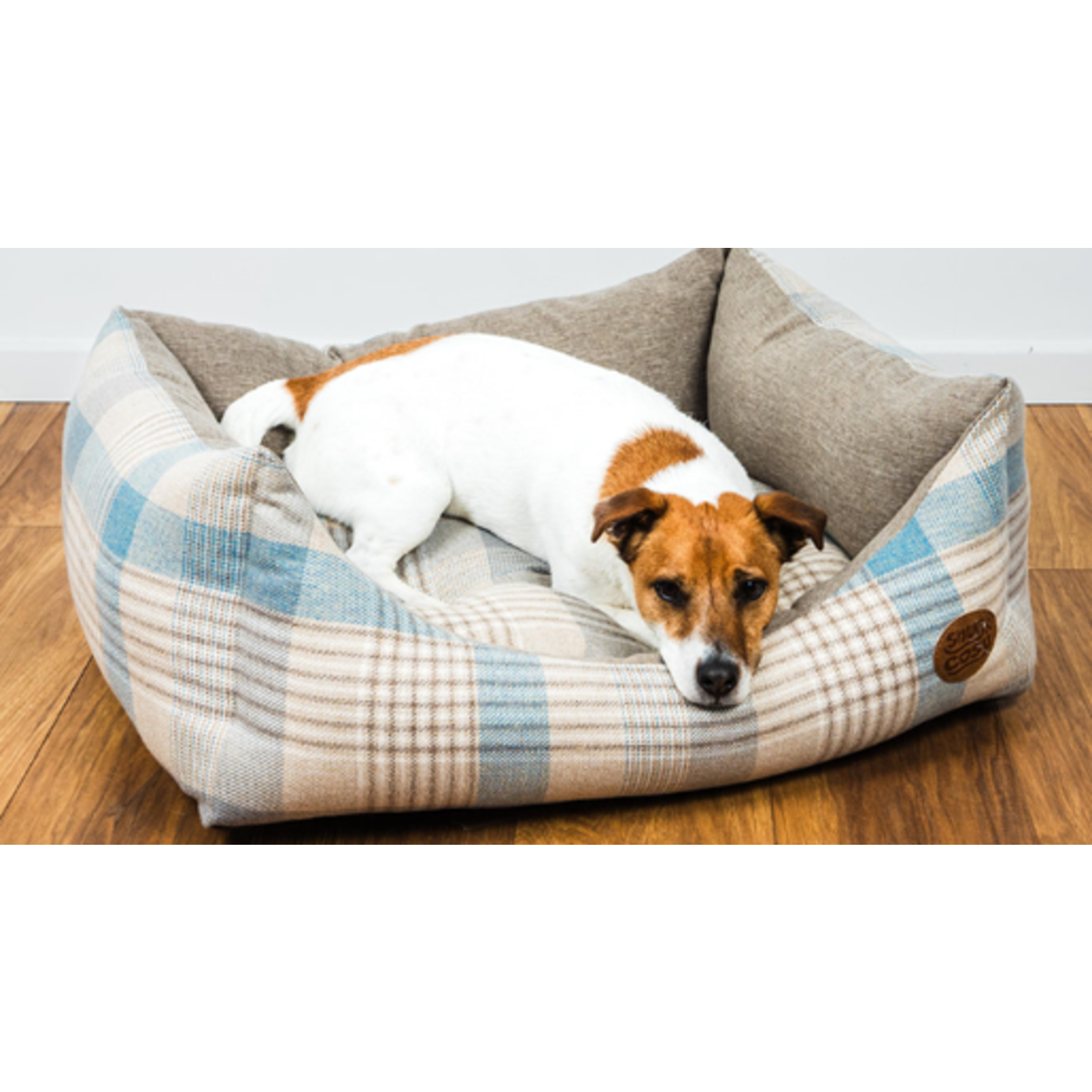 Snug & Cosy Highland Faux Wool Rectangular Dog Bed, Bluebell