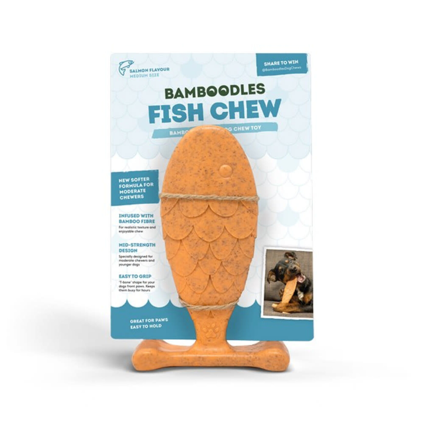 Bamboodles Fish Chew Bamboo Infused Salmon Flavoured Dog Chew