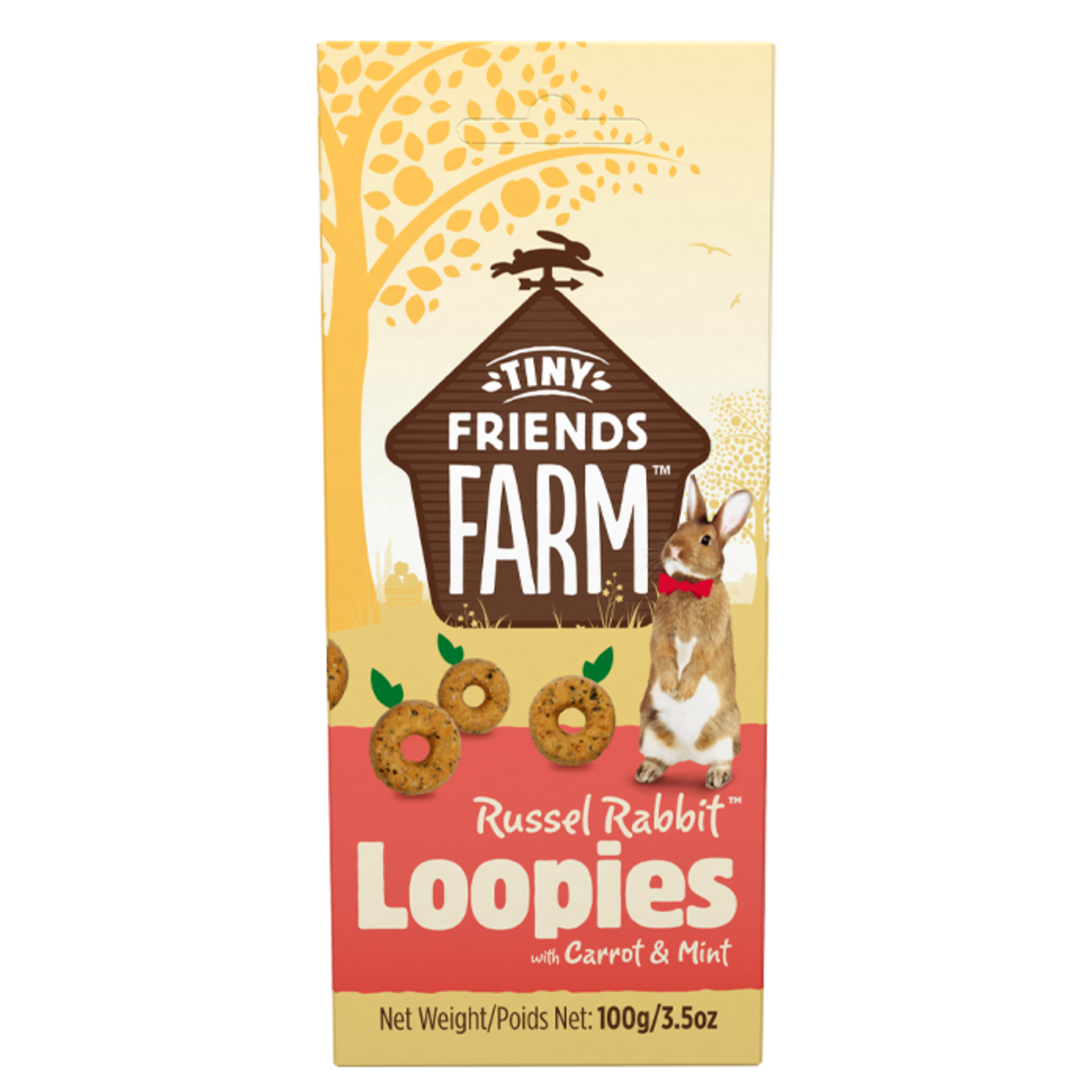 Supreme Tiny Friends Farm Russel Rabbit Loopies Carrot & Mint Treats, 100g