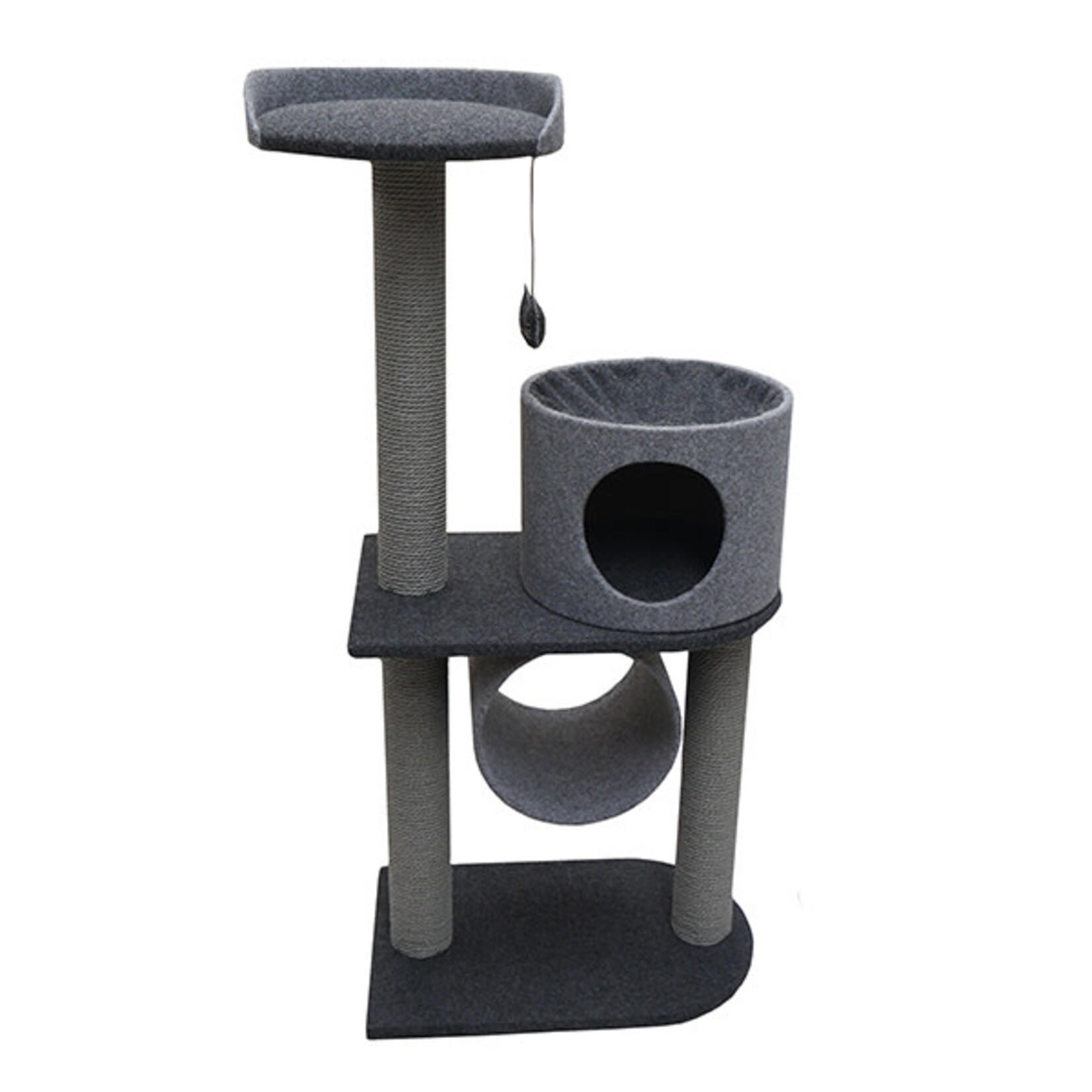 Rosewood Charcoal Felt Double Tower Cat Scratching Post