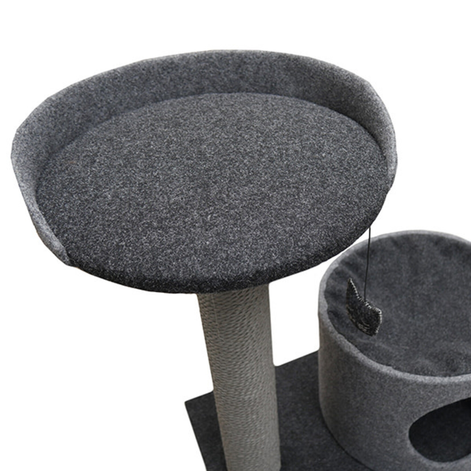 Rosewood Charcoal Felt Double Tower Cat Scratching Post