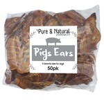 Pure & Natural Pig Ears Dog Treats, Bag of 50