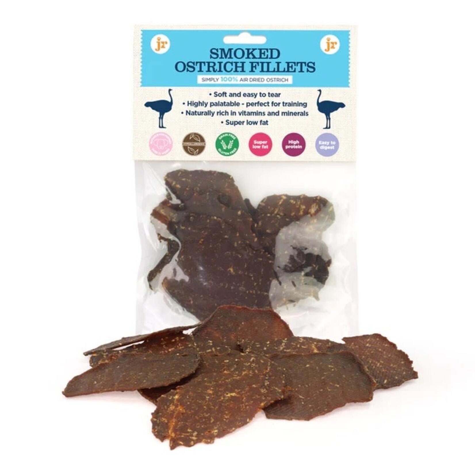 jr pet products Smoked Ostrich Fillet Dog Treats, 80g