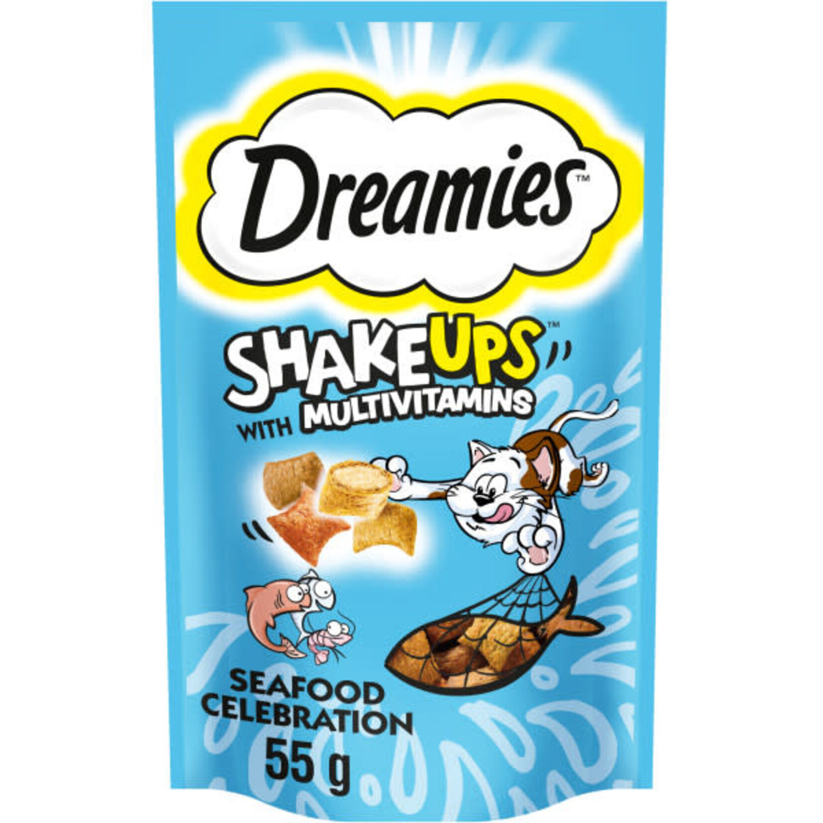 Dreamies Shakeups with Multivitamins Seafood Celebrations Cat Treats, 55g