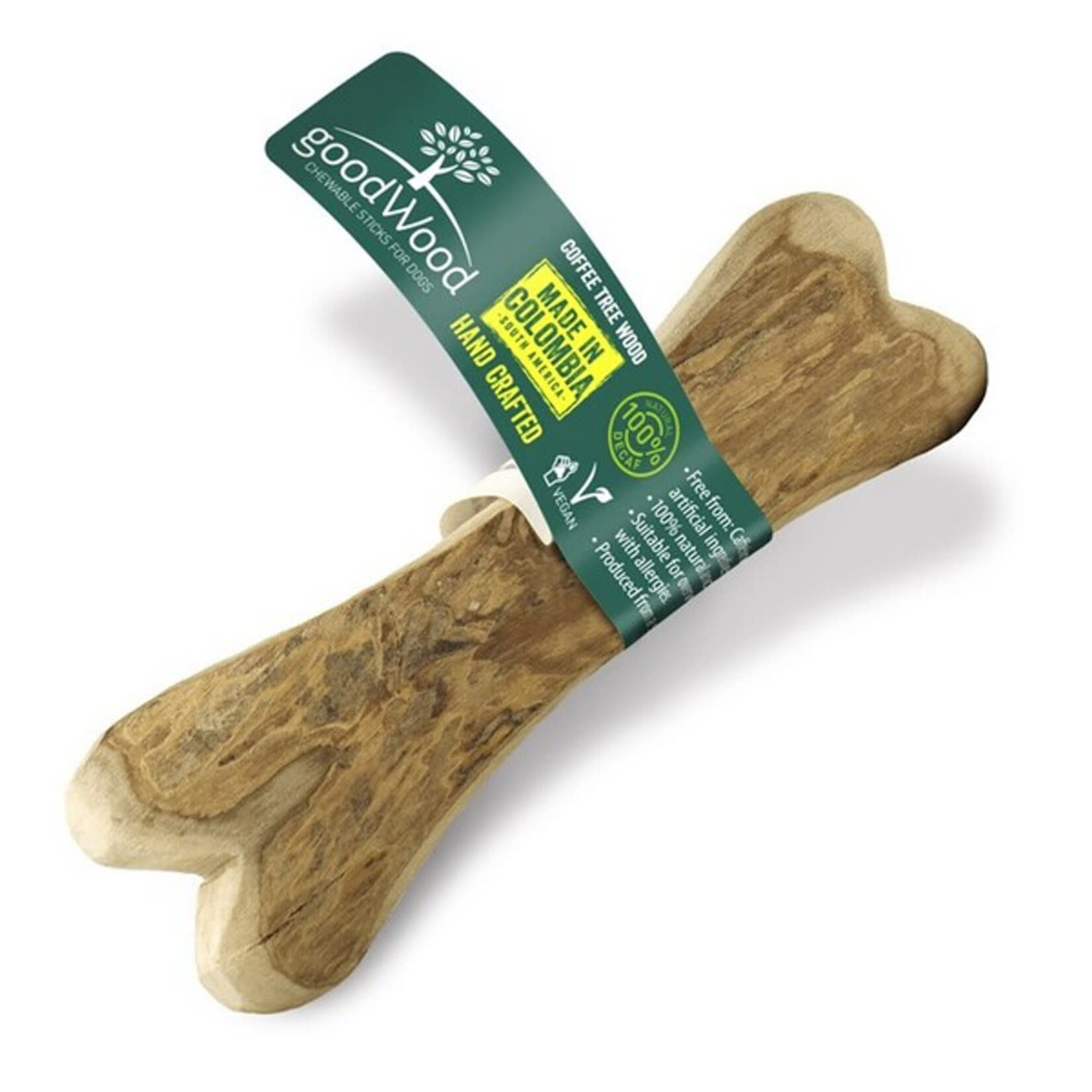 goodWood Chewable Coffee Tree Wood Bone Shape Dog Chew