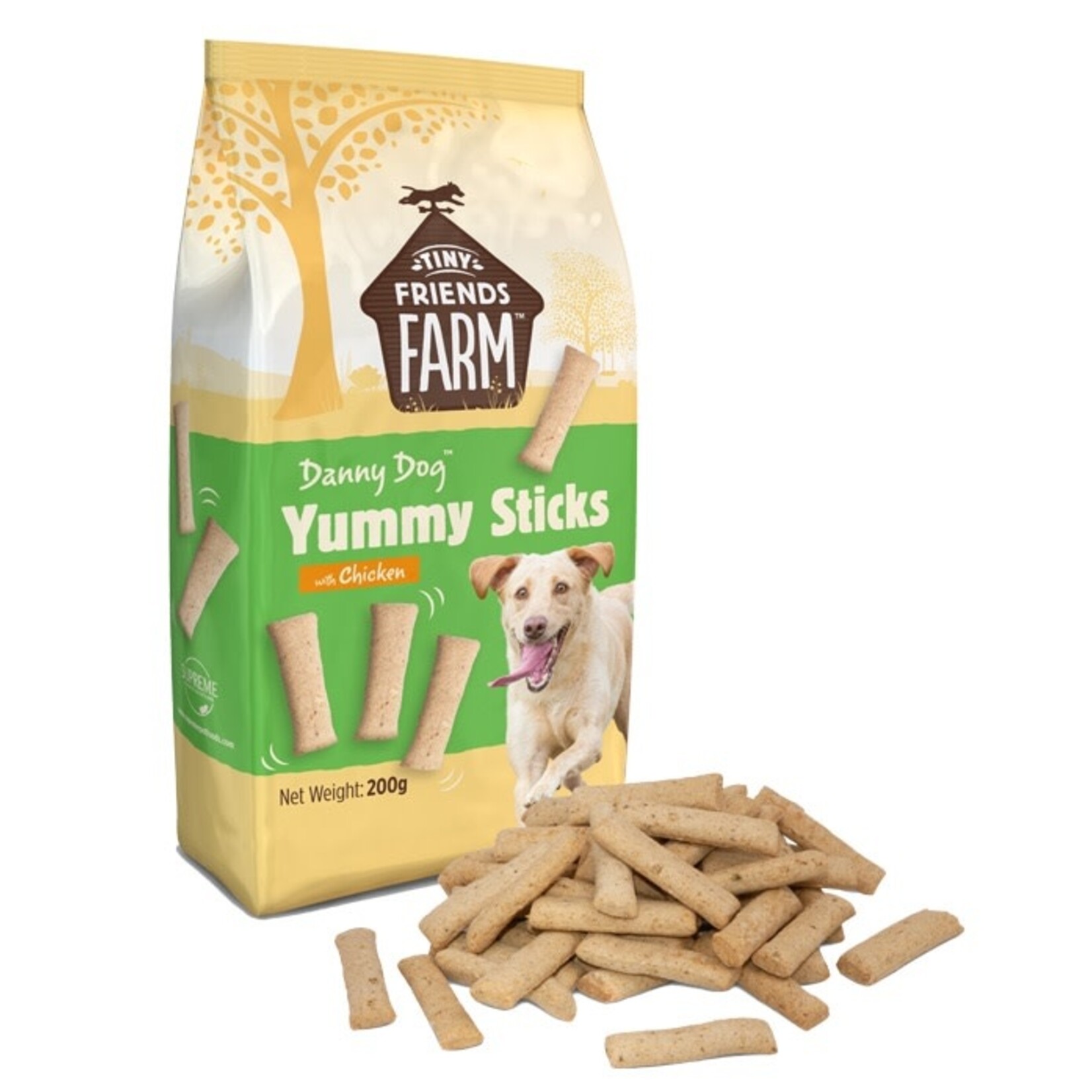Supreme Tiny Friends Farm Danny Dog Yummy Sticks Chicken Treats, 200g