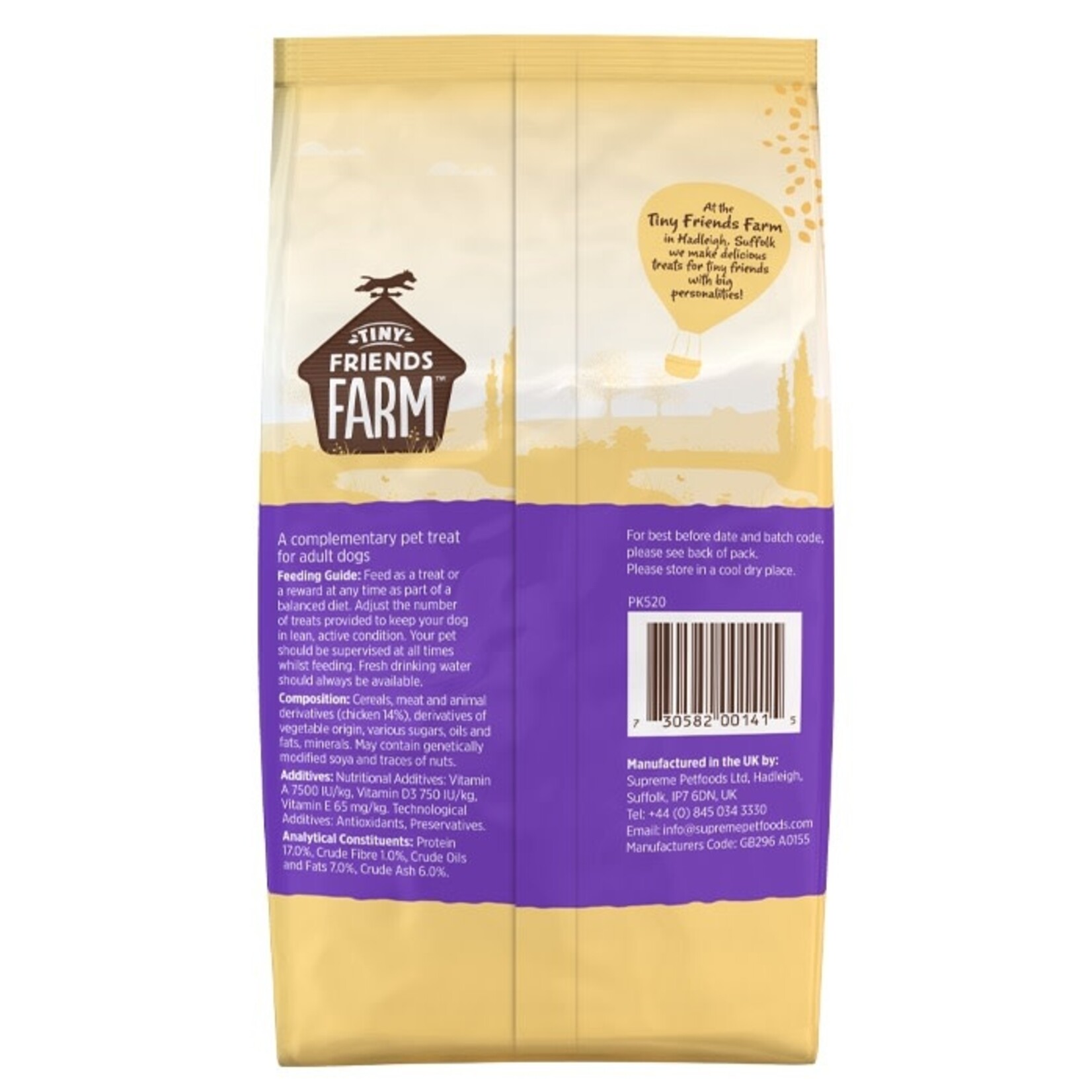 Supreme Tiny Friends Farm Dolly Dog Tasty Bones Chicken Treats, 160g